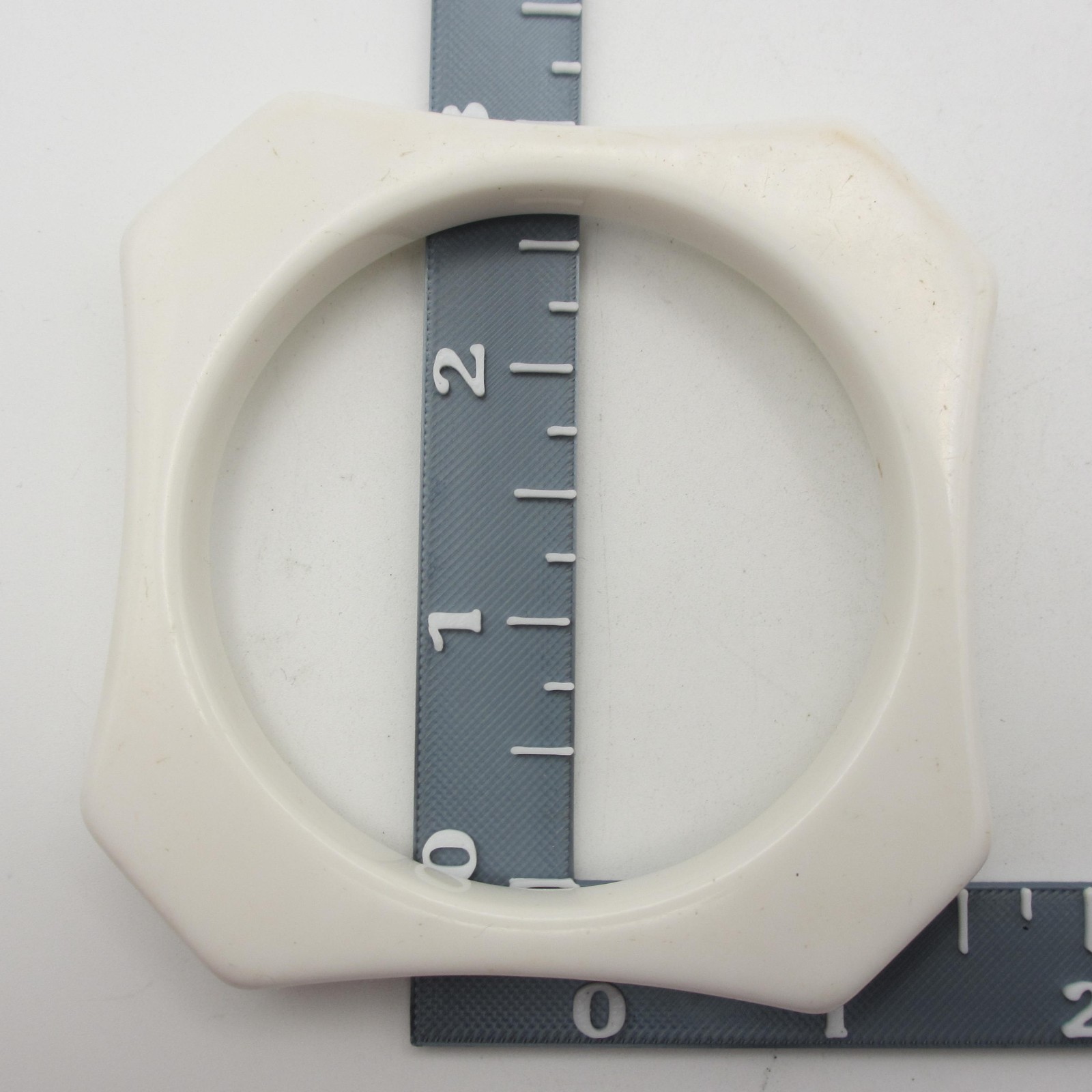 Vintage Lucite Bangle Bracelet White Bold Statement
