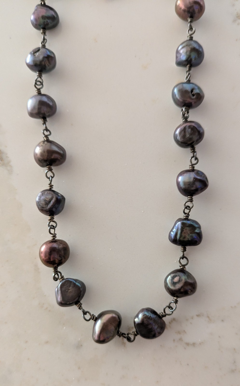 Silpada Sterling Silver Iridescent Gray Purple Pearl 15-17″ Necklace N1183 NEW