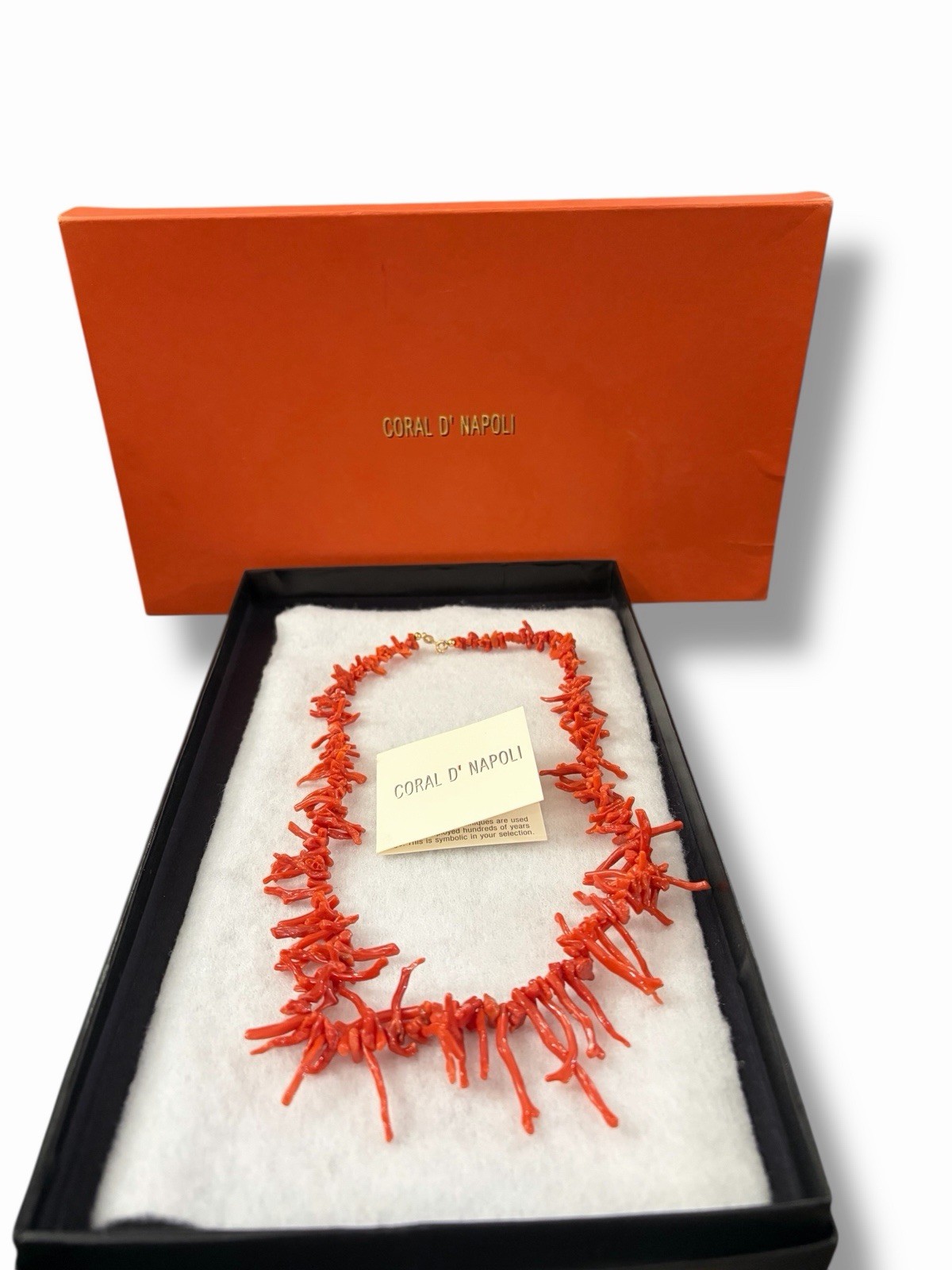 CORAL D’NAPOLI HSN Natural Red Branch Coral Graduated Bead 19″ Necklace 29g IOB