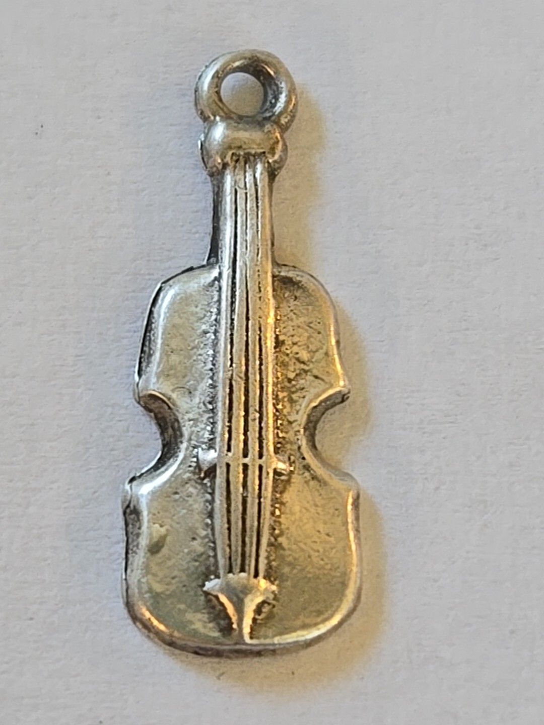 Sterling Silver ~ Violin Charm ~ GOOD FOR DAILY WEAR! ~ VINTAGE!