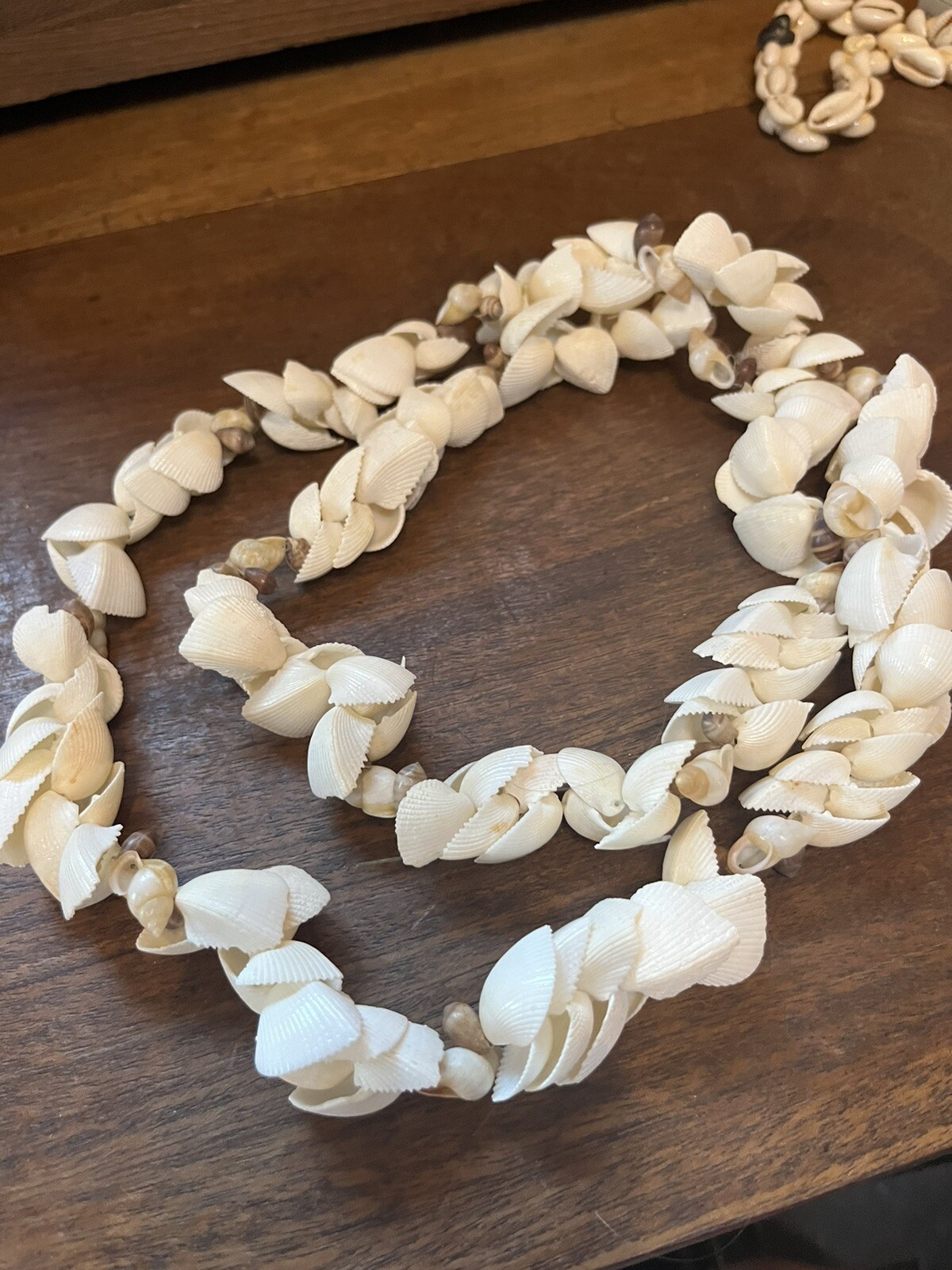 Vintage Hawaiian Wedding lei necklace 34 In Clam Shells Beautiful