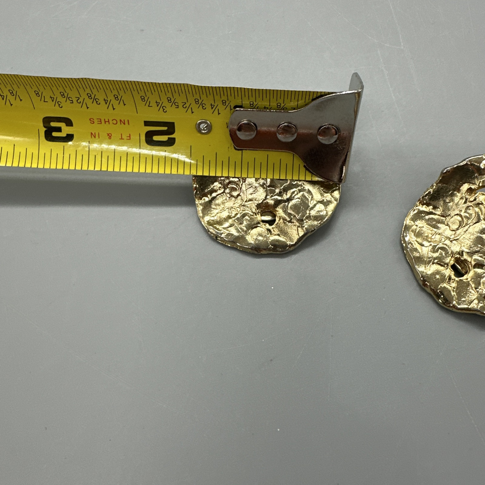 Orena Paris Large Gold Tone Clip On Earrings Vintage Sand Dollar