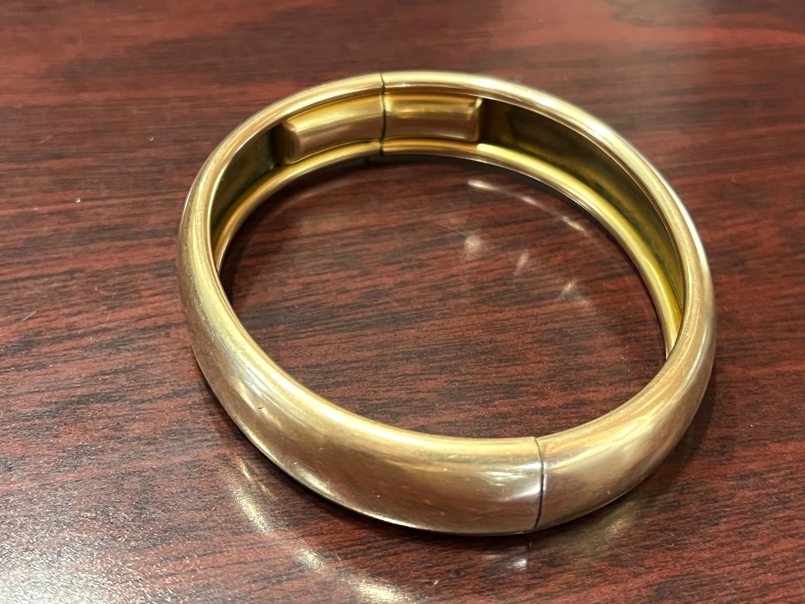 Vtg. JFSS Gold Filled Hinged Plain Bagle Bracelet 7″ 38.0 Grams