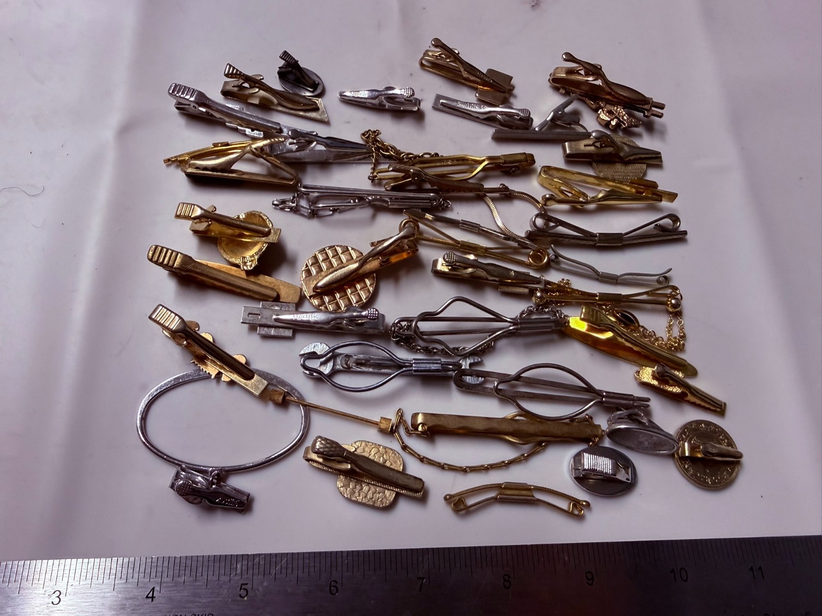 Collection Lot Amazing Variety Vintage + Modern Tie Clips Collar Clasp ETC – V10