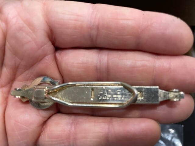 Hadley Nail & Horse Shoe Tie Clip Bar Gold Tone B4