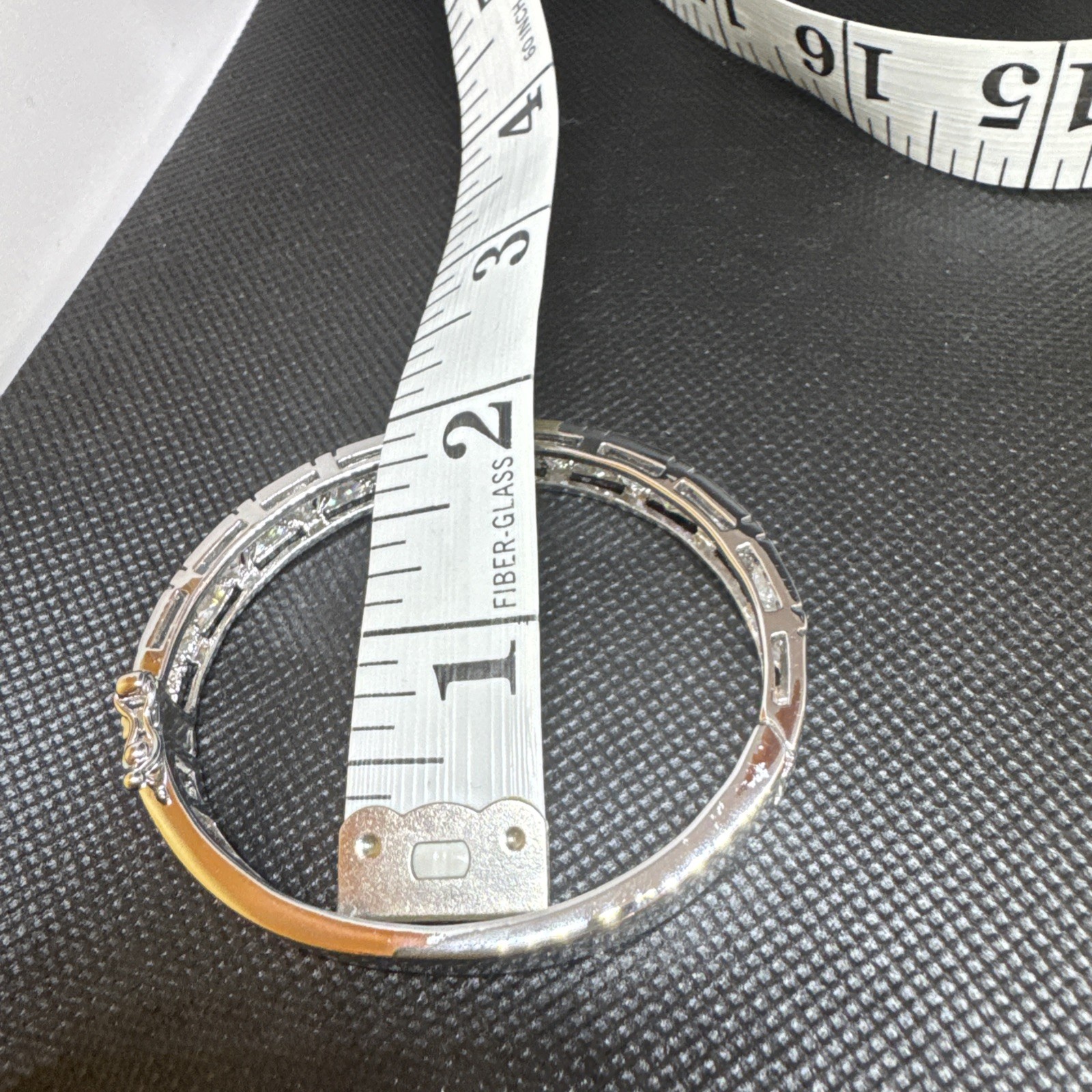 Suzanne Somers 925 Bangle Bracelet w/40 Trillion Cut Iridescent Cubic Zirconia