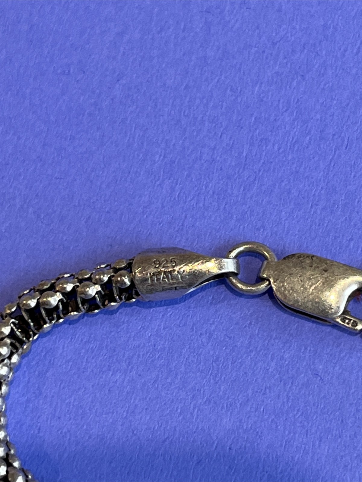 Karizia Italy KA 1772 Sterling Silver Popcorn Bracelet 6.6g Flaws Patina Read