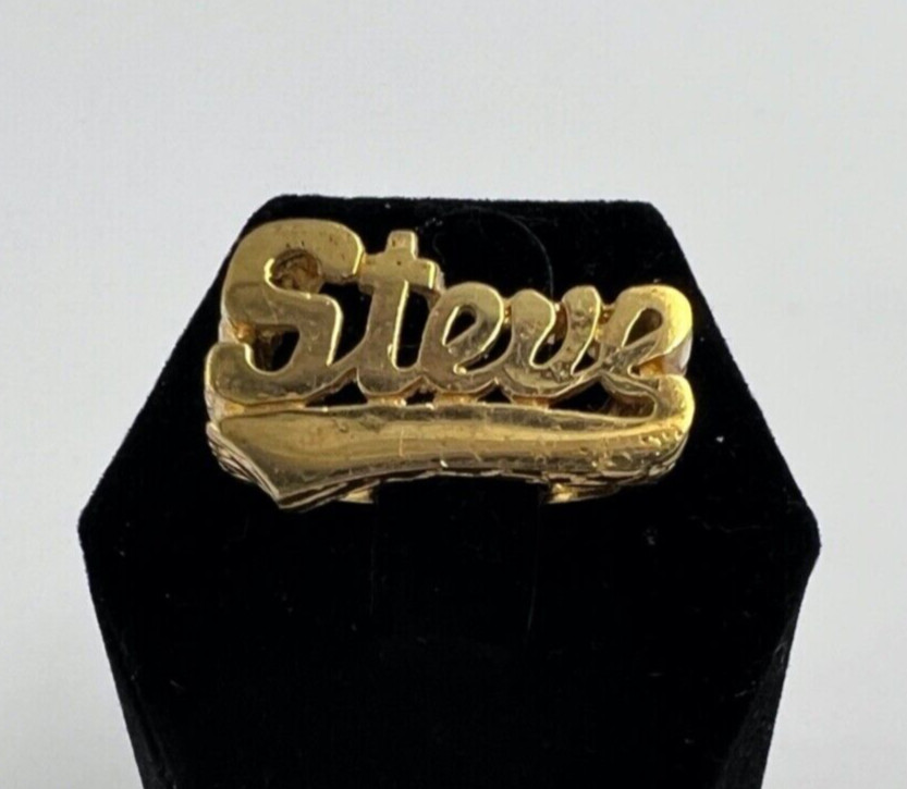 Vintage STEVE Brass Metal Ring Size 7 US