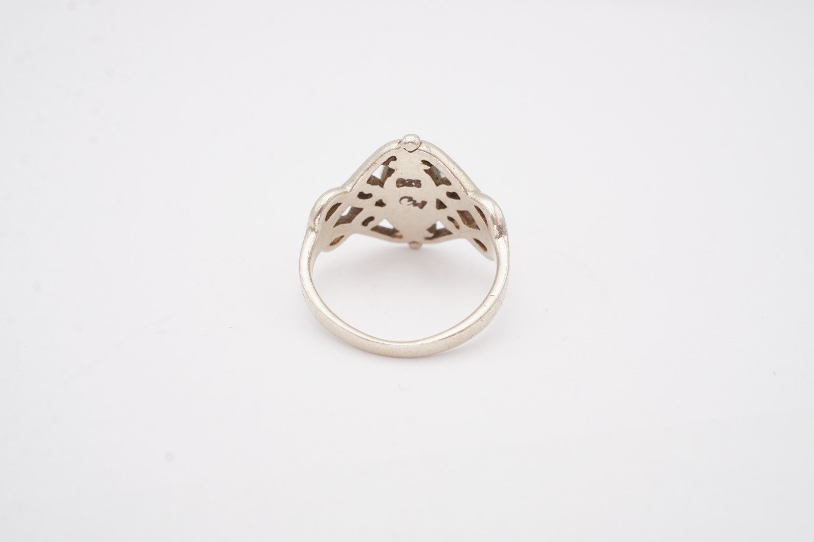 Vintage Sterling Silver 925 White Stone Ring Size 5.5 Marsala N6