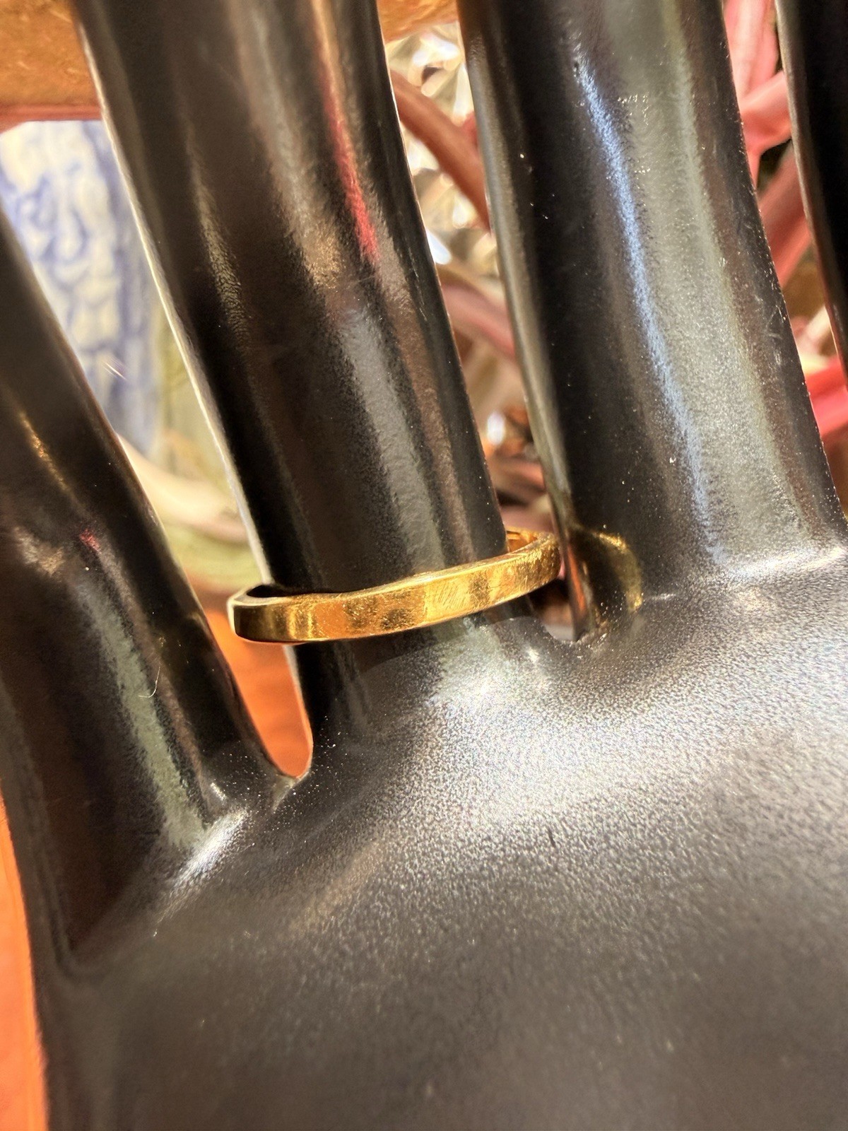 Vintage Seta Gold Plate Sapphire Ring Size 6.75 Solitaire Estate Find