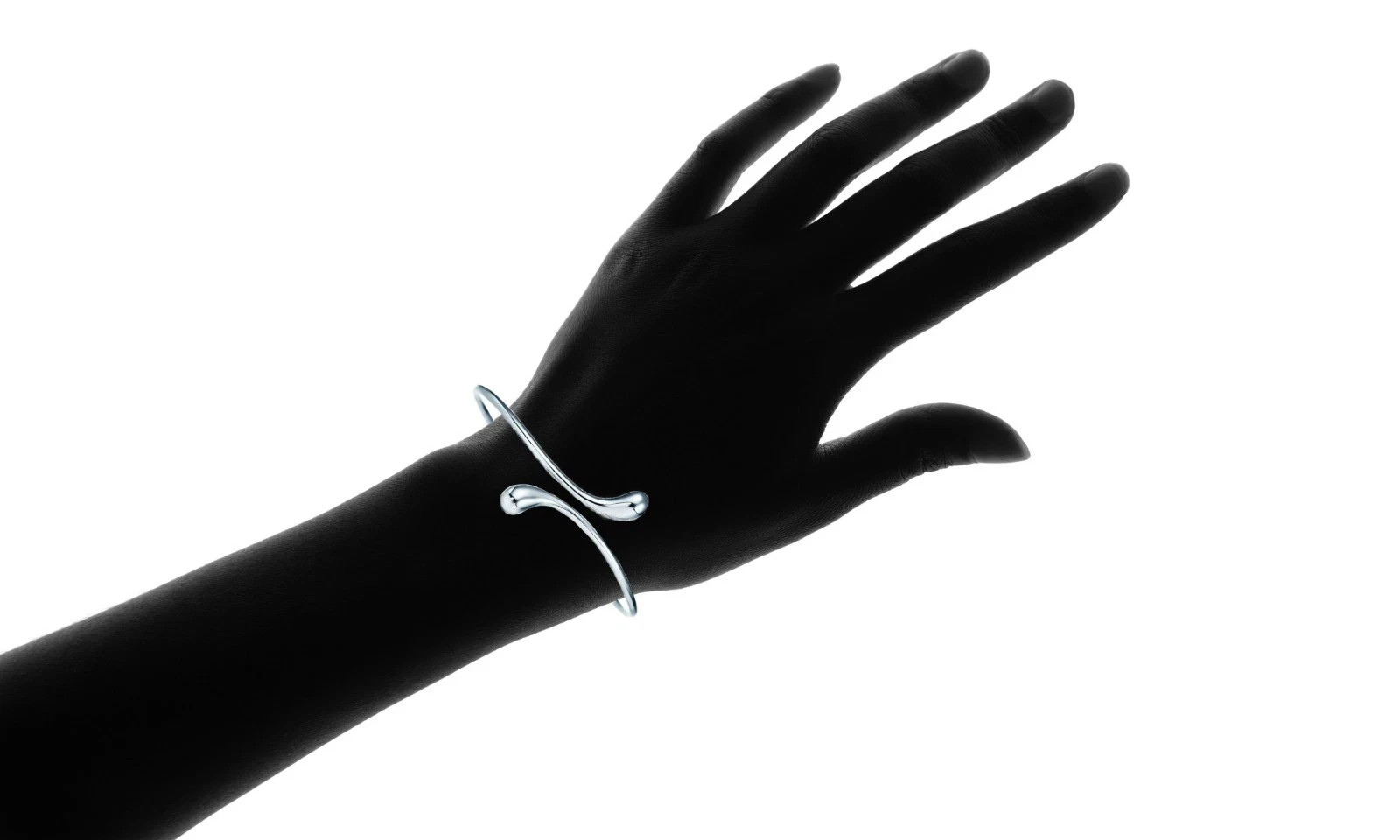 Women’s 925 Sterling Silver Smooth Tear Water Drop Cuff Open Bangle Bracelet
