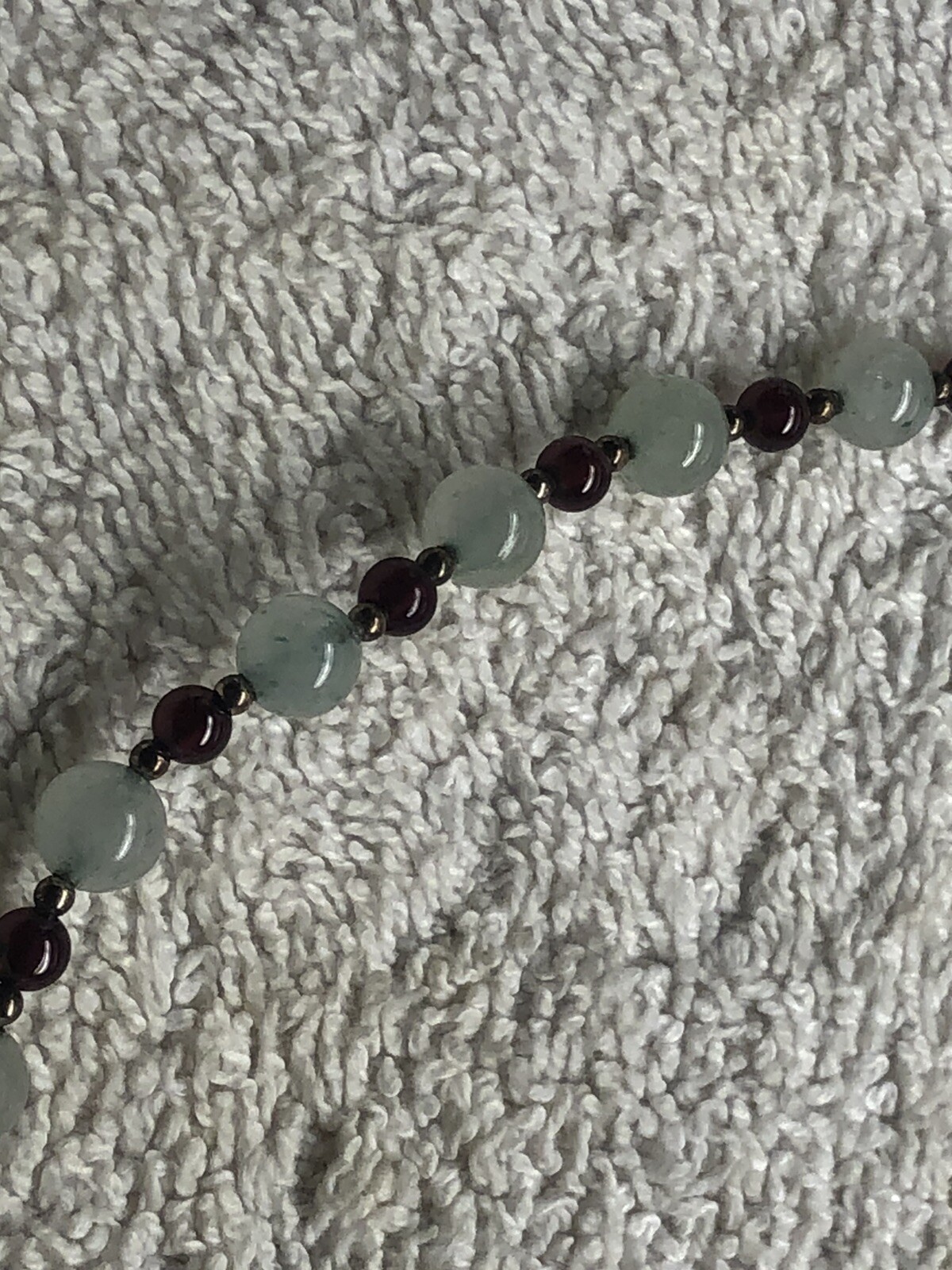 Vintage Jade Amethyst Necklace. Excellent Estate Auction Find 18”
