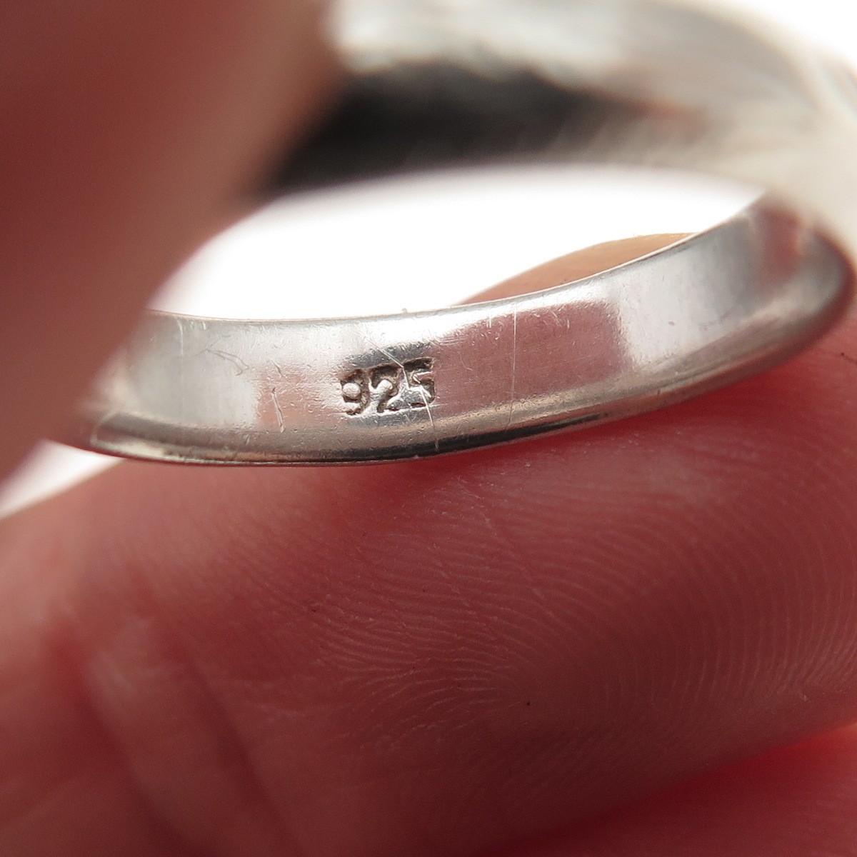 925 Sterling Silver Vintage Engraved Oxidized Band Ring Size 7.5