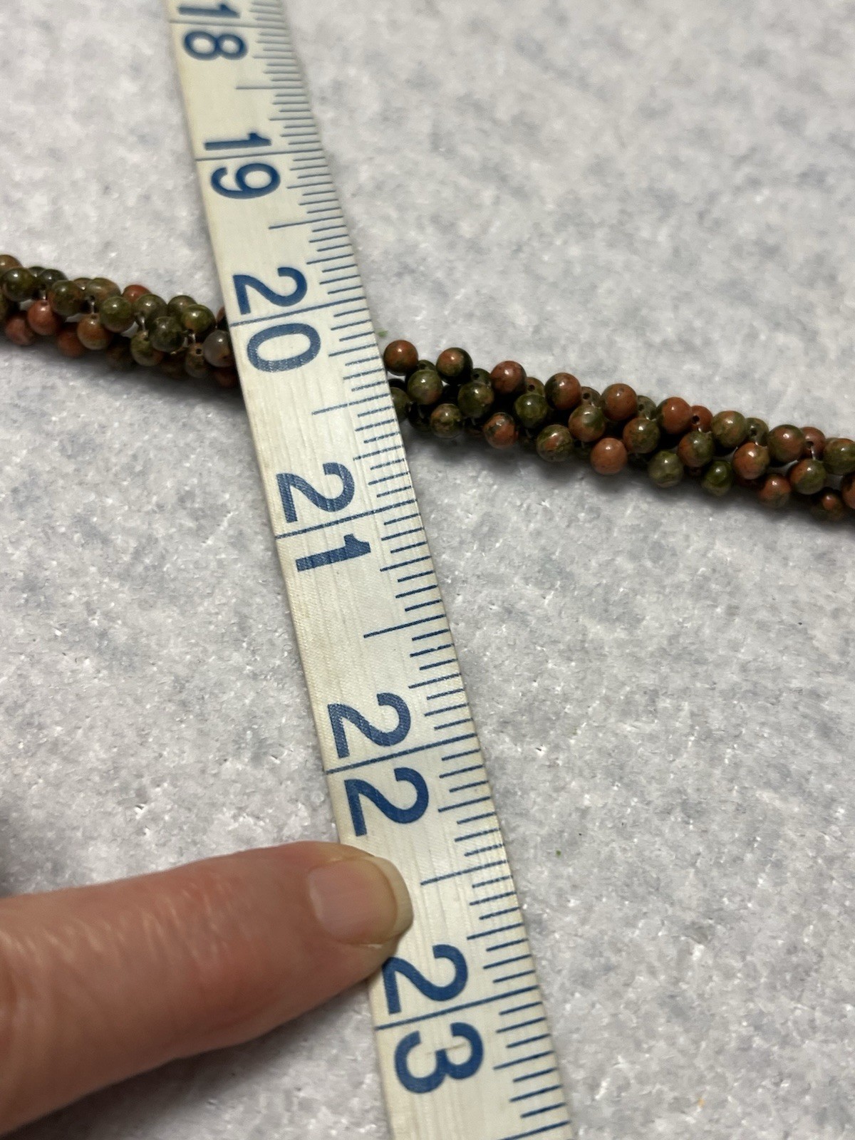 VINTAGE SOUTHWESTERN ARTISAN UNAKITE STONE NECKLACE 22.5” STERLING SILVER 925