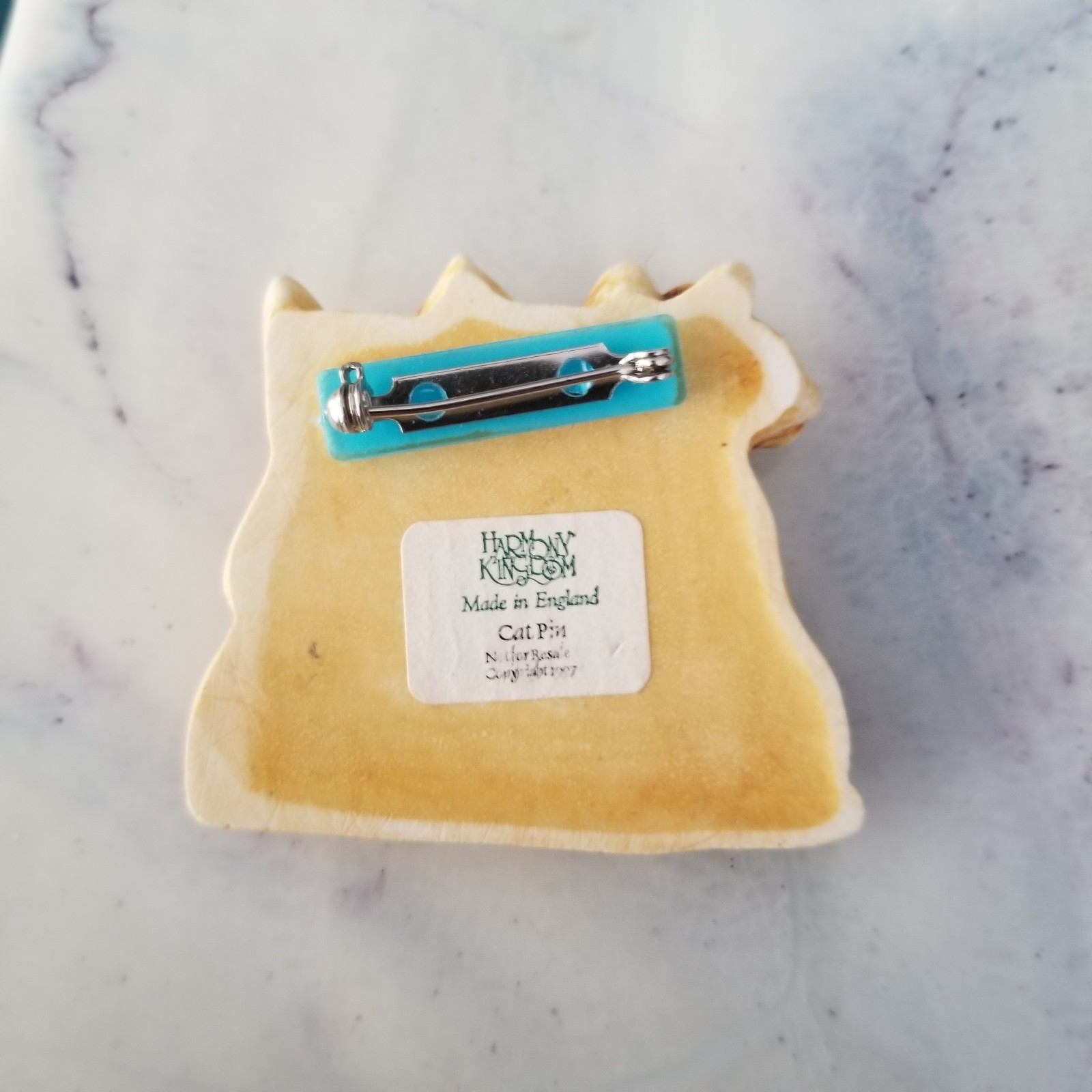 Harmony Kingdom Royal Watch Club Kit Mutton Chops & Cat Pin Brooch Signed Italy