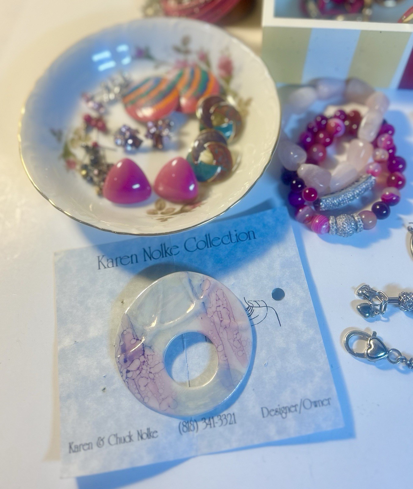 Grandma’s Vintage/Estate PINK Jewelry Lot 80+ Pieces, Some Signed/NWT