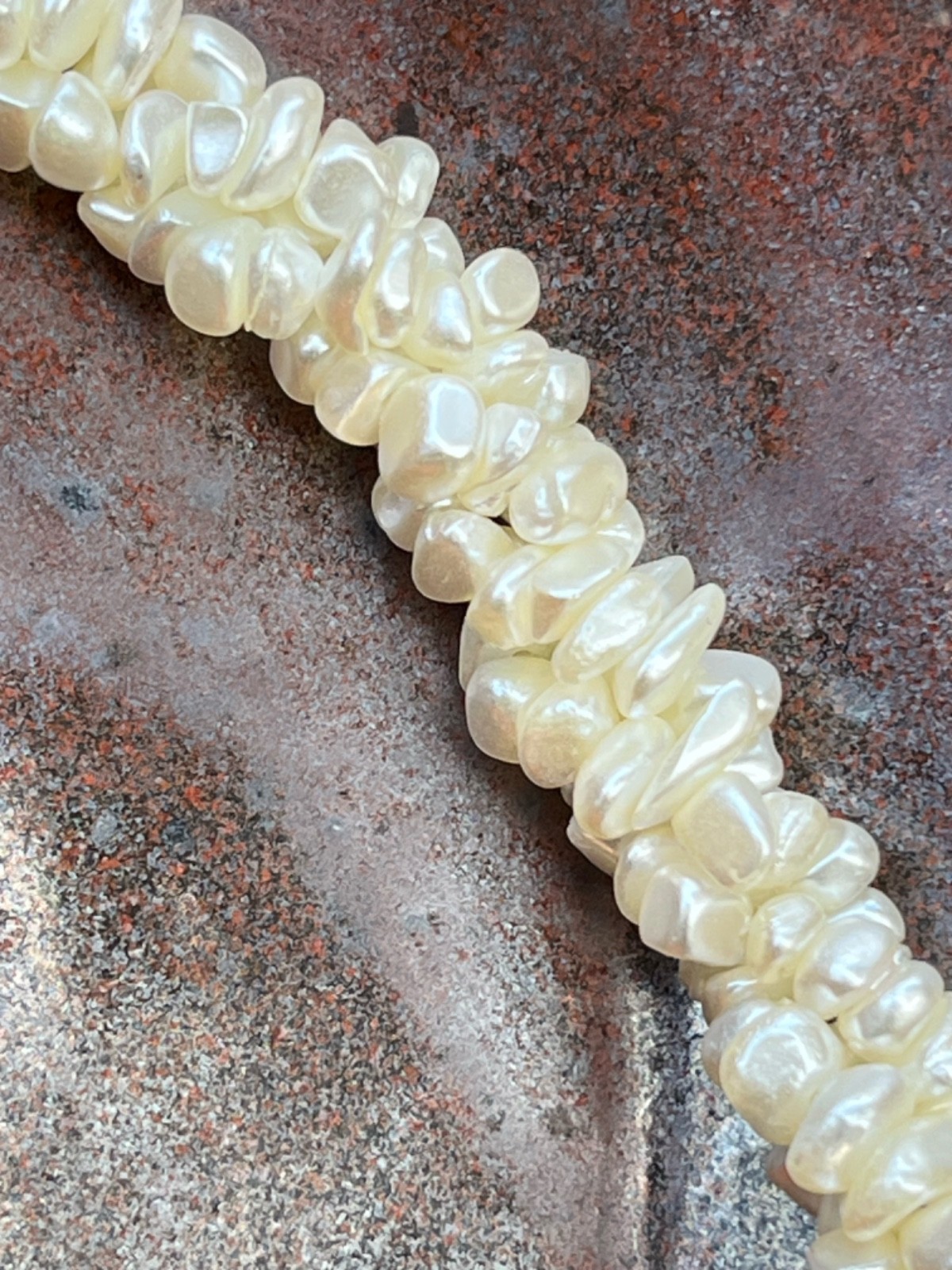 VINTAGE Faux Branch Coral & Fresh Water Pearl Cluster Statement Choker Necklace
