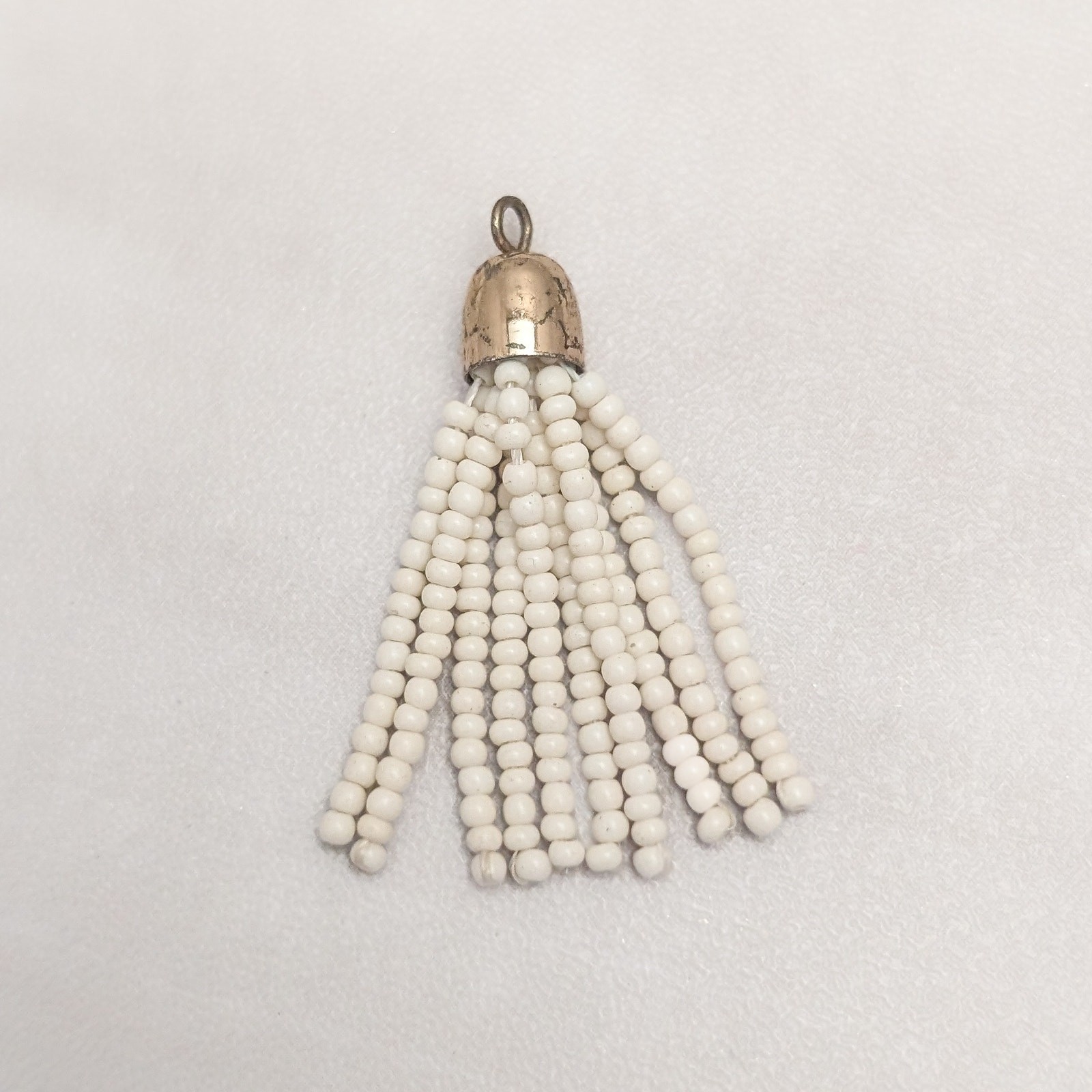 Vintage Pendant Cream Beads – No Chain Included – Fair Condition