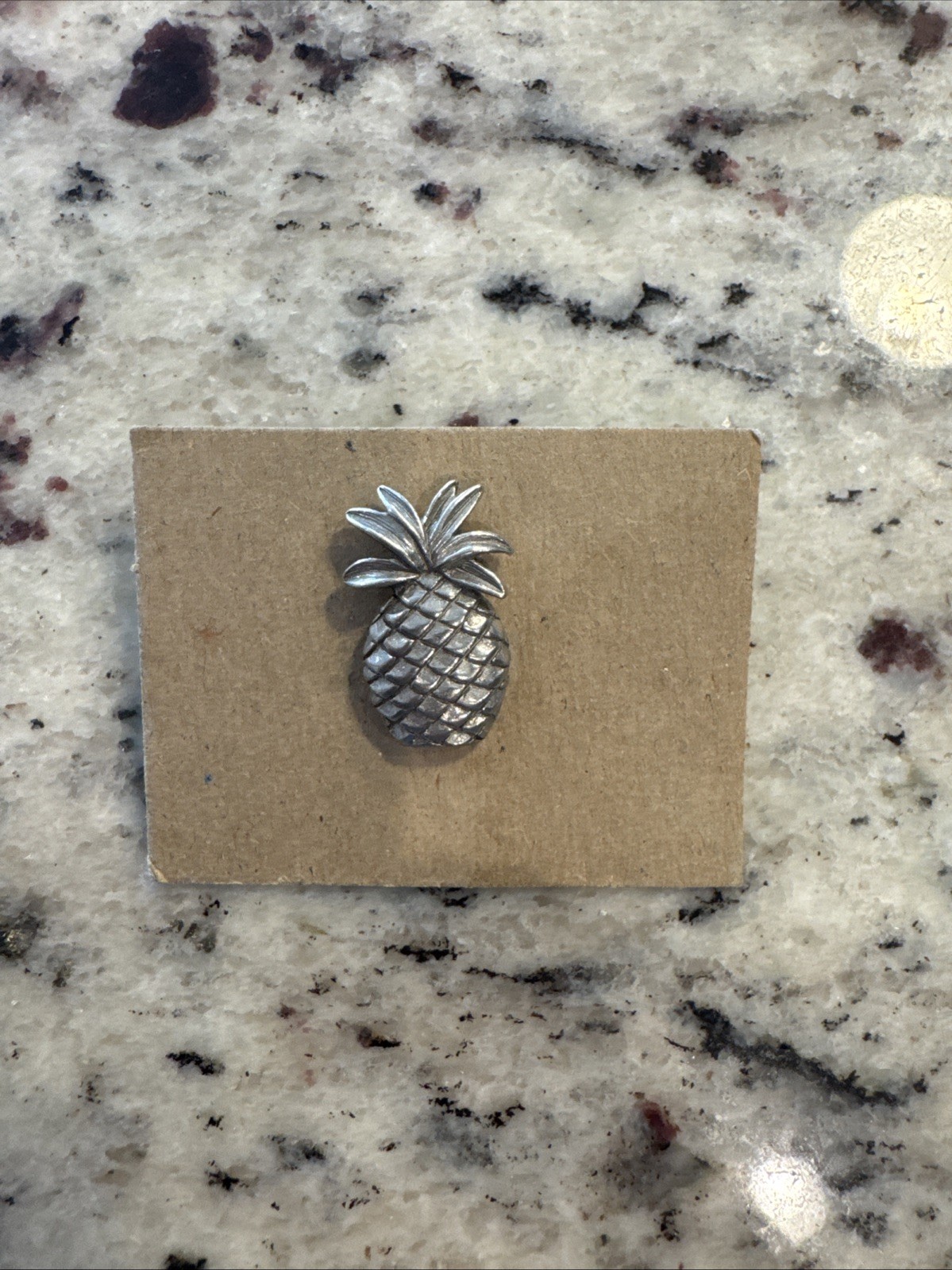 Jim Clift Silver Tone Pewter Pineapple Lapel Pin