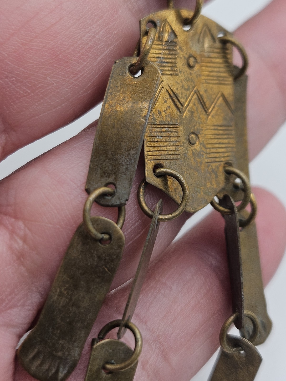 Vintage Brass Tone Articulated Man Person Dangle Earrings