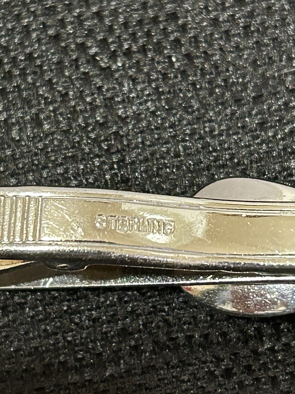 Vintage 925 Sterling Silver Classic Set Cuff Links & Tie Clip ~ Signed STERLING
