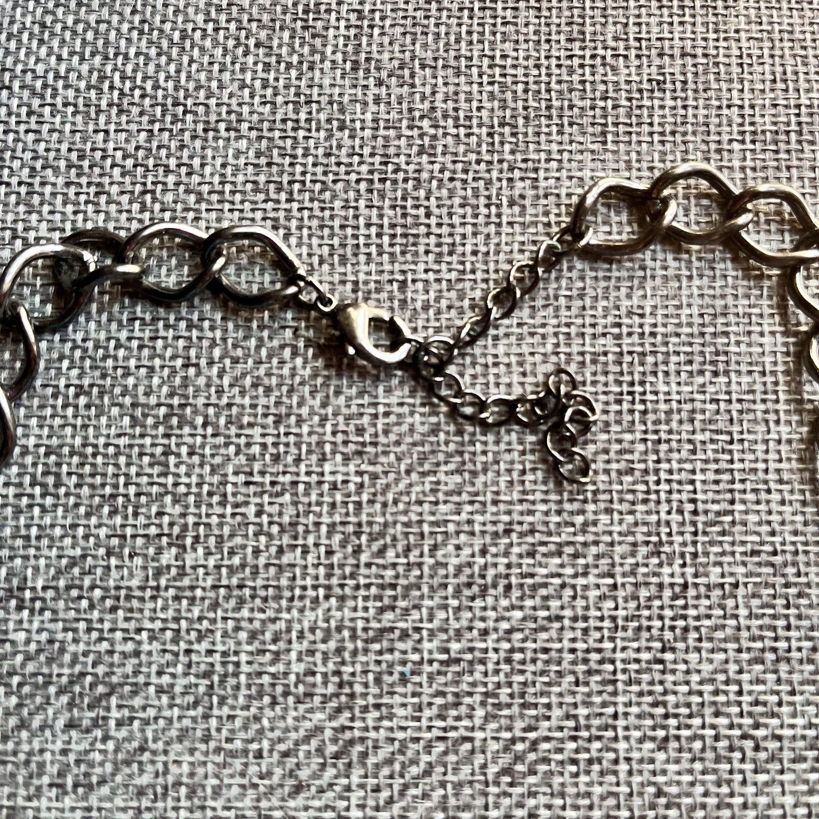 Goth Statement Necklace – Gunmetal & Crystal Floral Necklace – Chunky Necklace