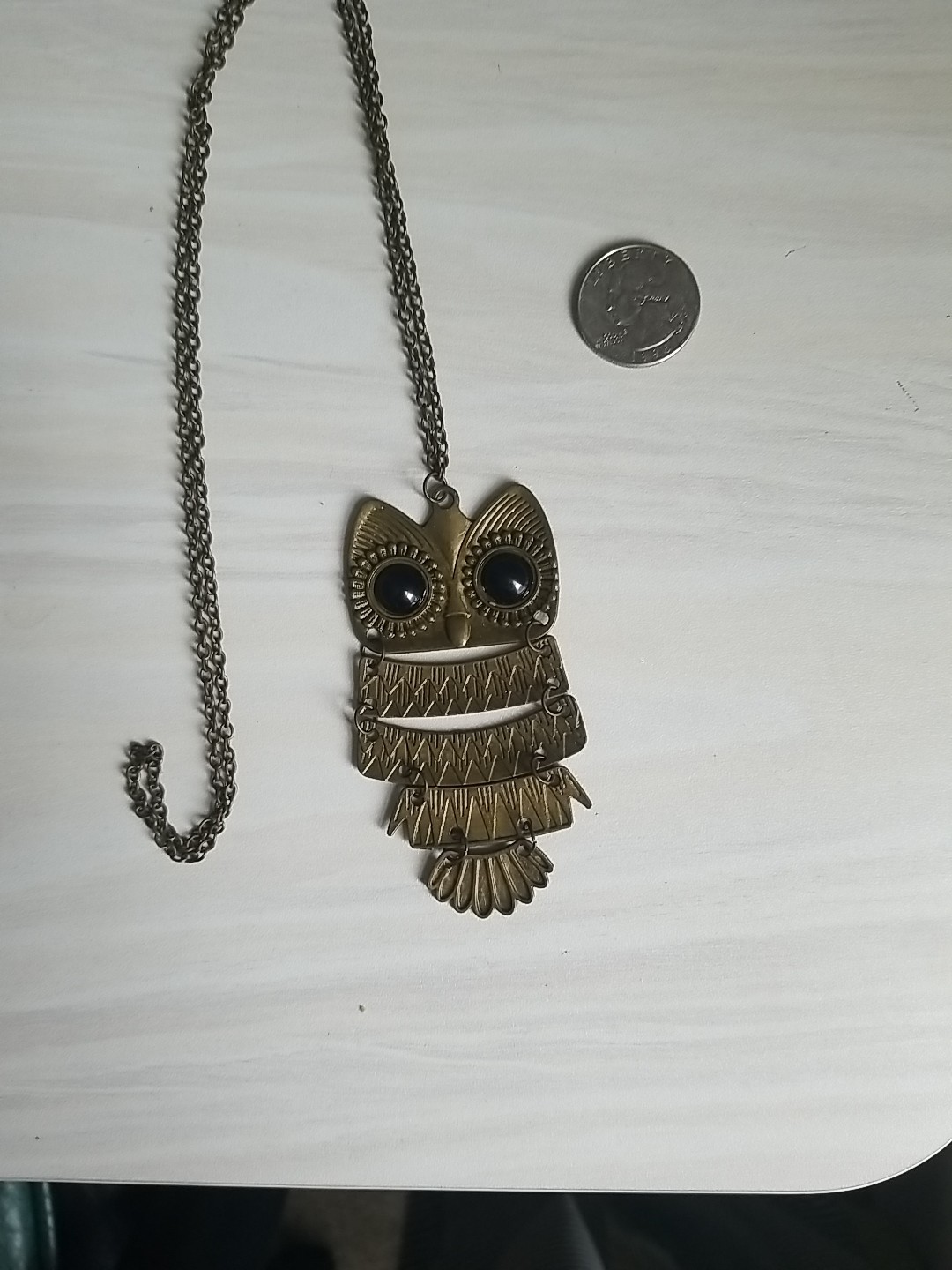 vintage articulated owl pendant necklace (Brand new)