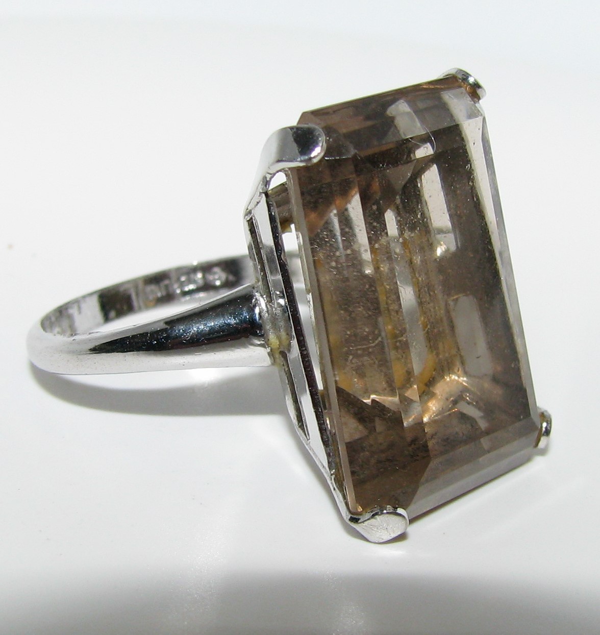 Antique Sterling Silver Iolite Cordierite Ring Size 8 With Amethyst Underdones
