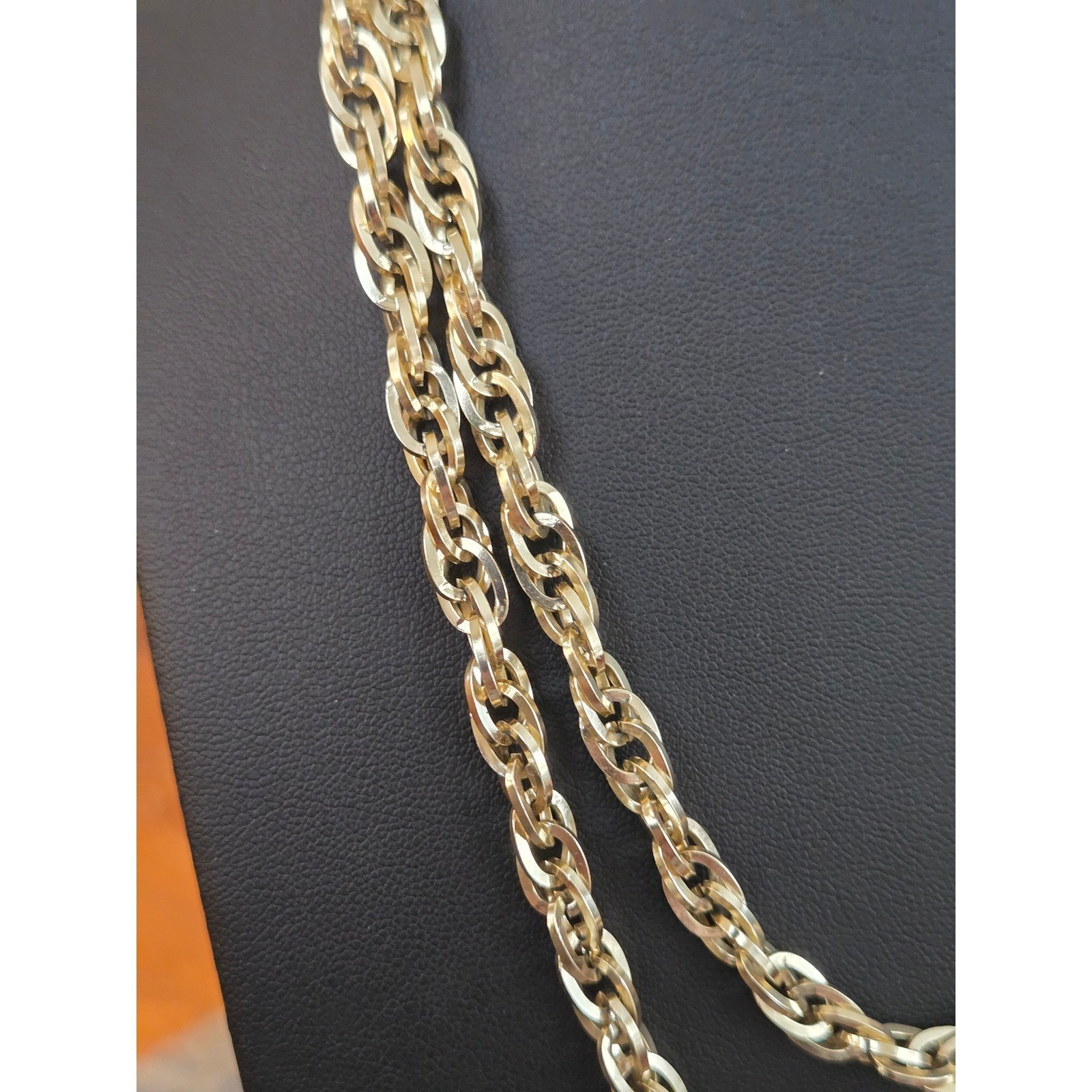 Sarah Coventry Long Rope Necklace Goldtone Very Light Vintage