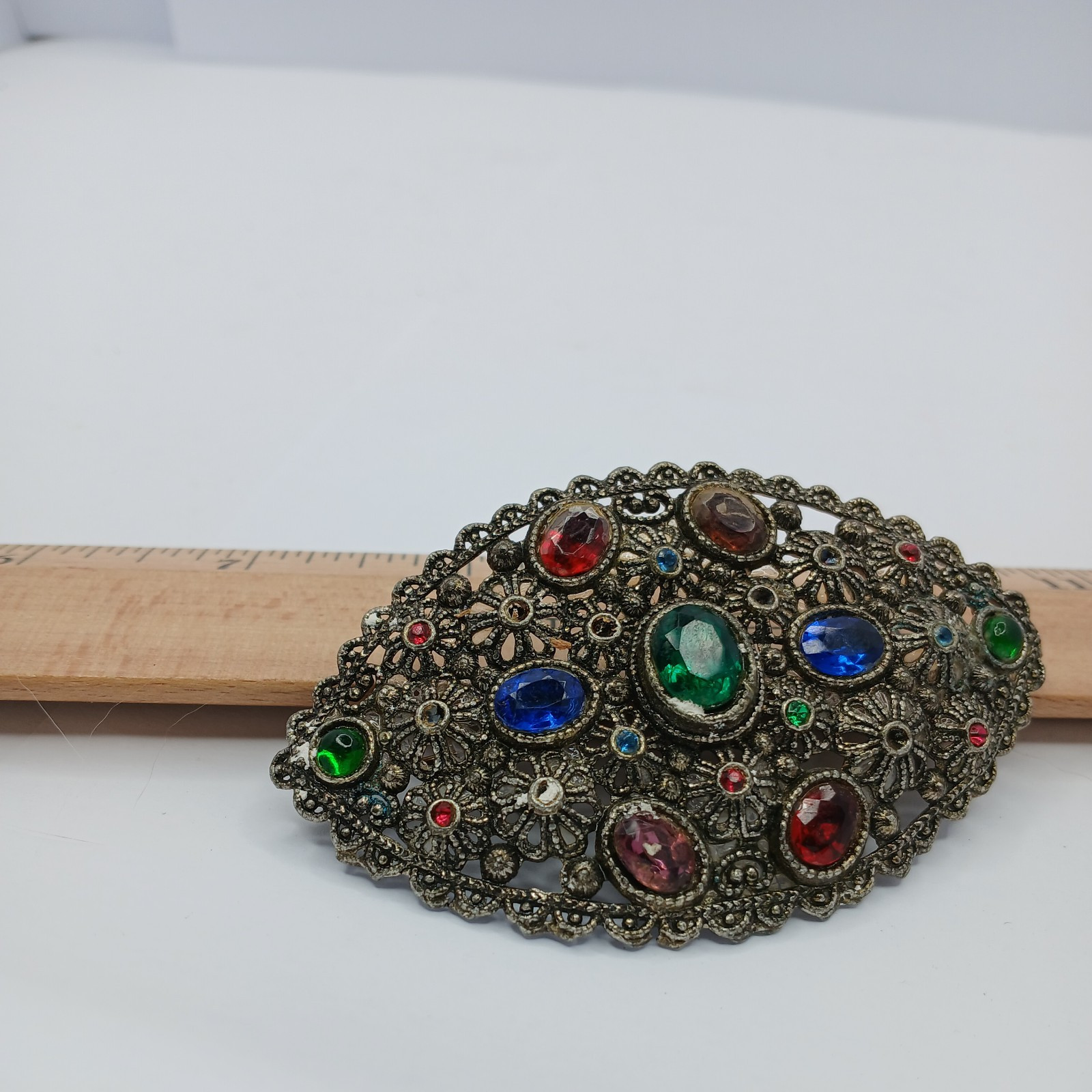 New England Works Brooch Pin Czech Rhinestones