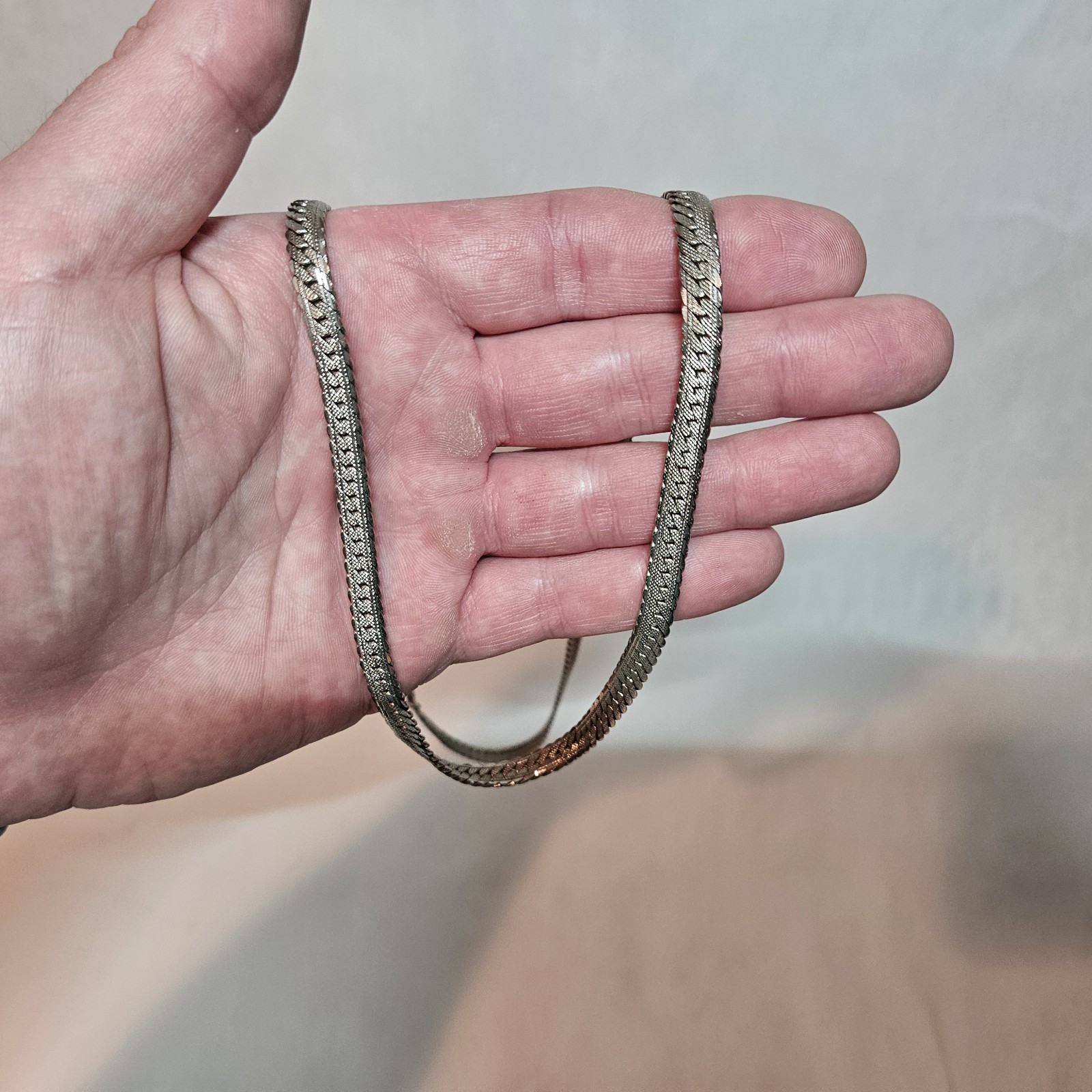 Vintage Antique Womens 14 Kgp Necklace Chain With Latch Hook And Loop