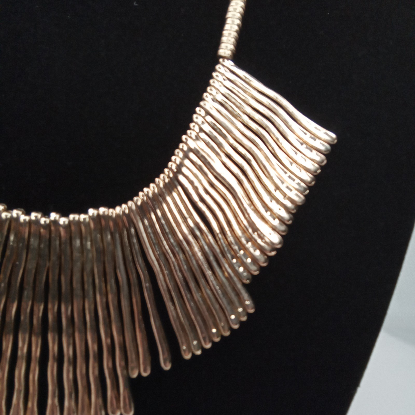 Vintage Stella & Dot Modernist Gold Spike Geometric Bib Statement Necklace