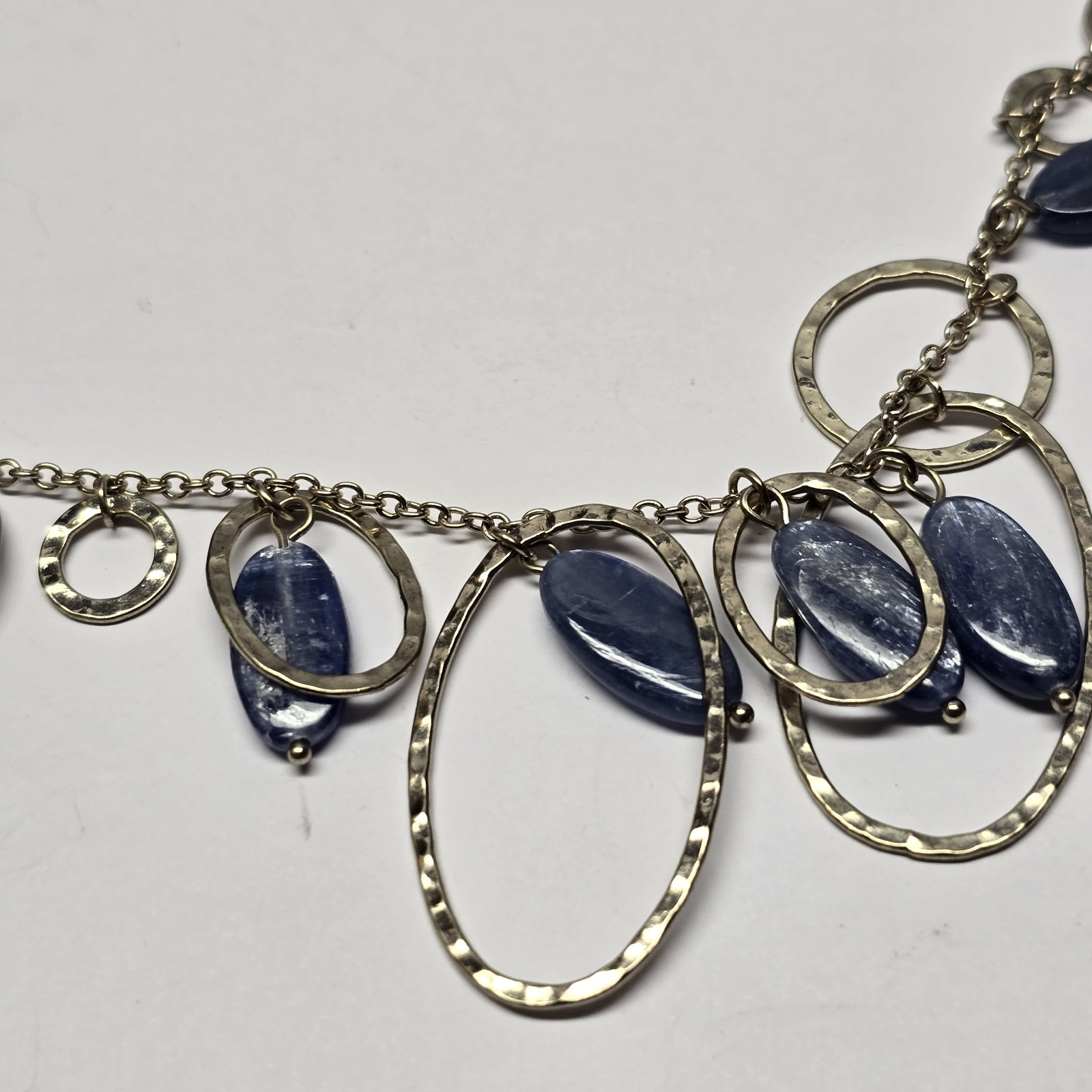 Vintage Coldwater Creek Jewelry Silvertone Chain Hoops Dangles Necklace 26″