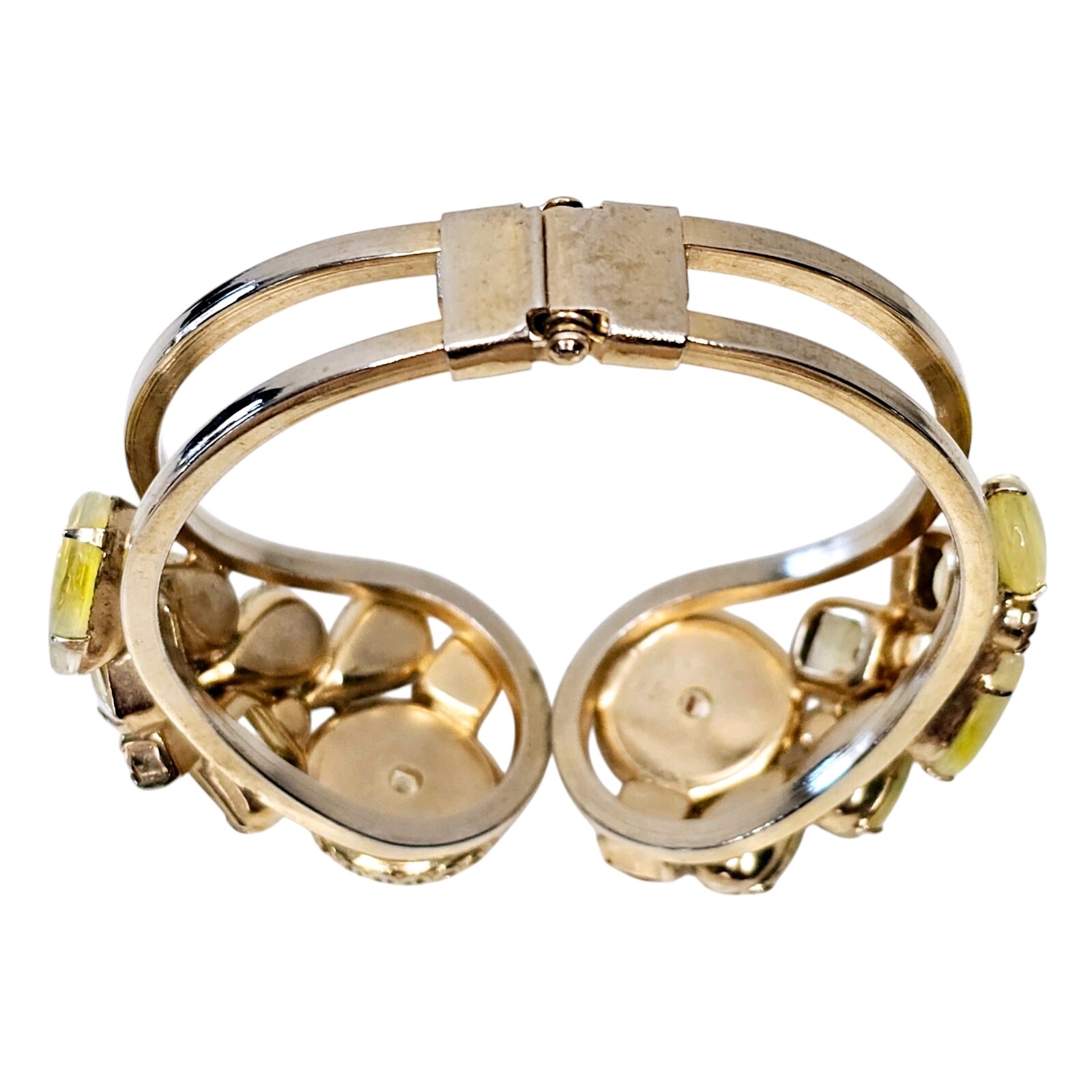 Vintage Juliana DeLizza & Elster Pearls Opalescent Rhinestone Clamper Bracelet