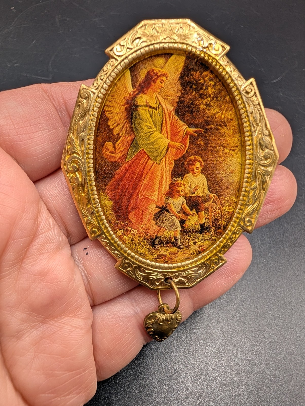 Vintage-Style Handcrafted Guardian Angel Brooch/Pin