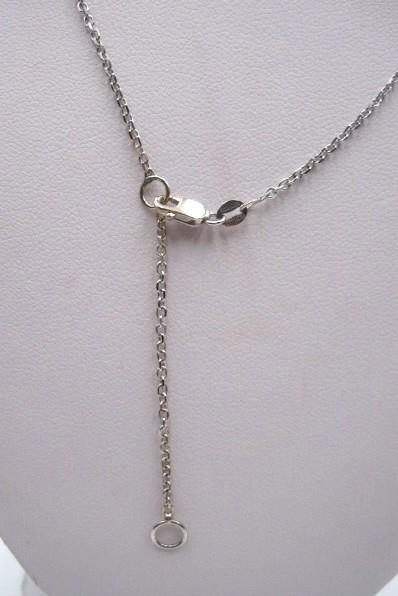 14K White Gold & Swiss Blue Topaz Drop Station Necklace 16″-18″ by Royal Chain