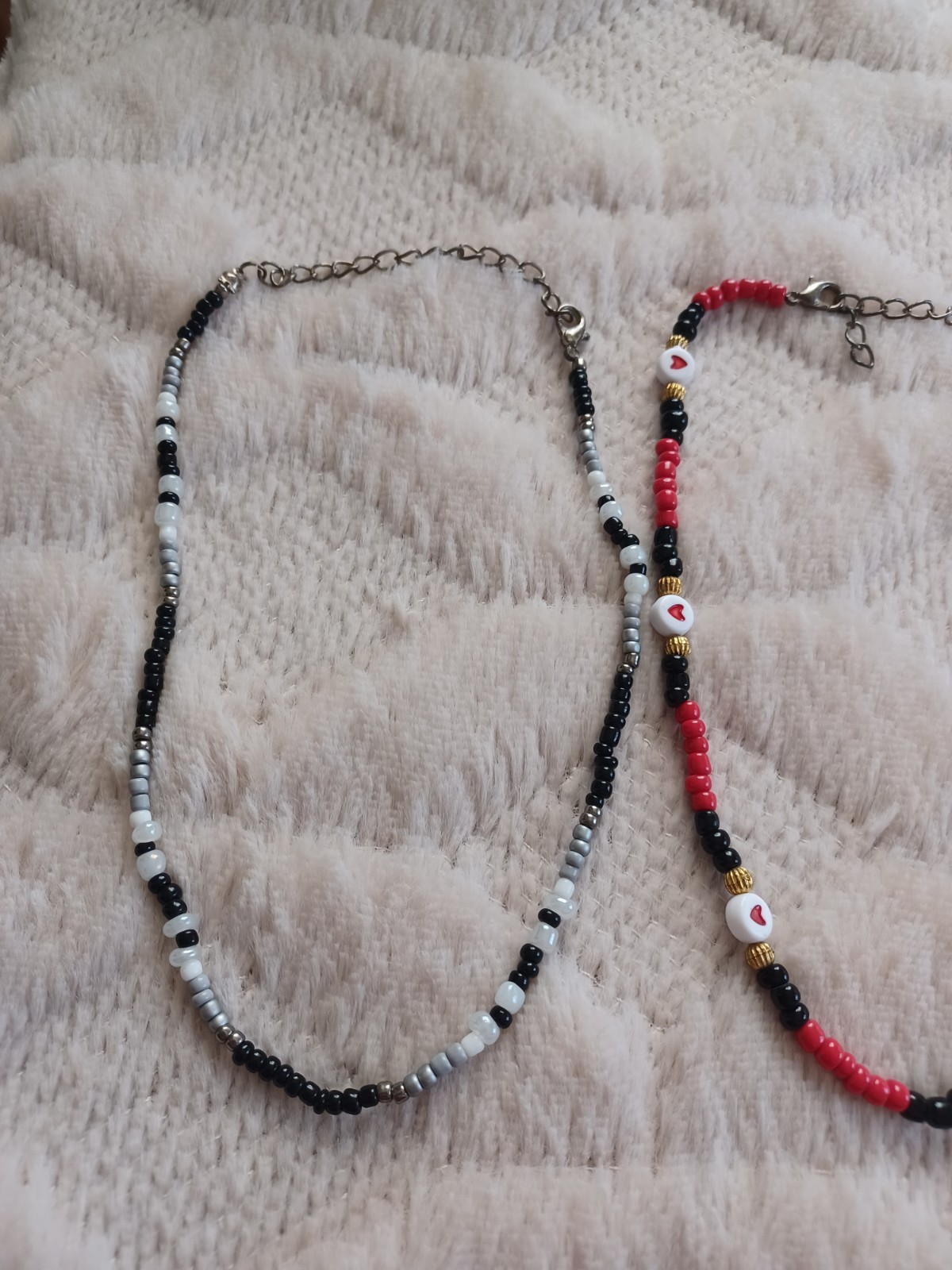 2 Vintage 90’s Y2K Early 2000’s Beaded Choker Necklaces Multicolor Seed Bead