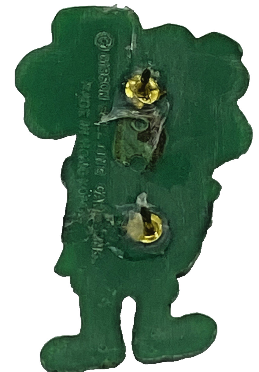 Vintage Gibson Greetings Leprechaun Shamrock Lapel Pin St Patrick’s Day