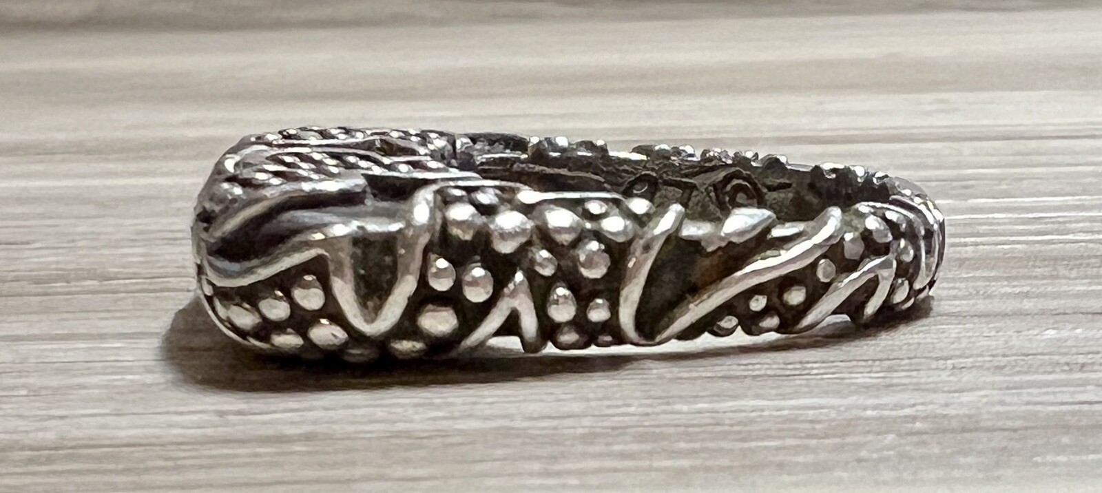 Vintage Designer Dian Malouf Sterling Silver Tall Tribal Stack Ring, Size 6.5