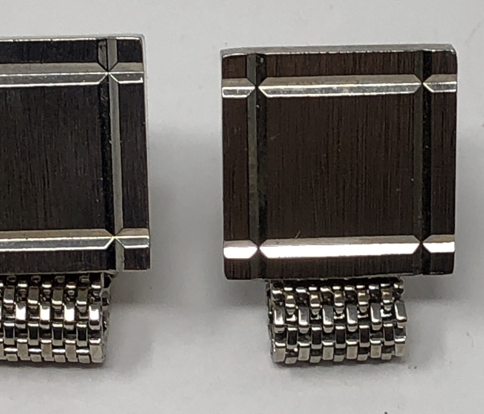 Hadley Cufflinks Wrap Around Silver Tone Mesh – Vintage