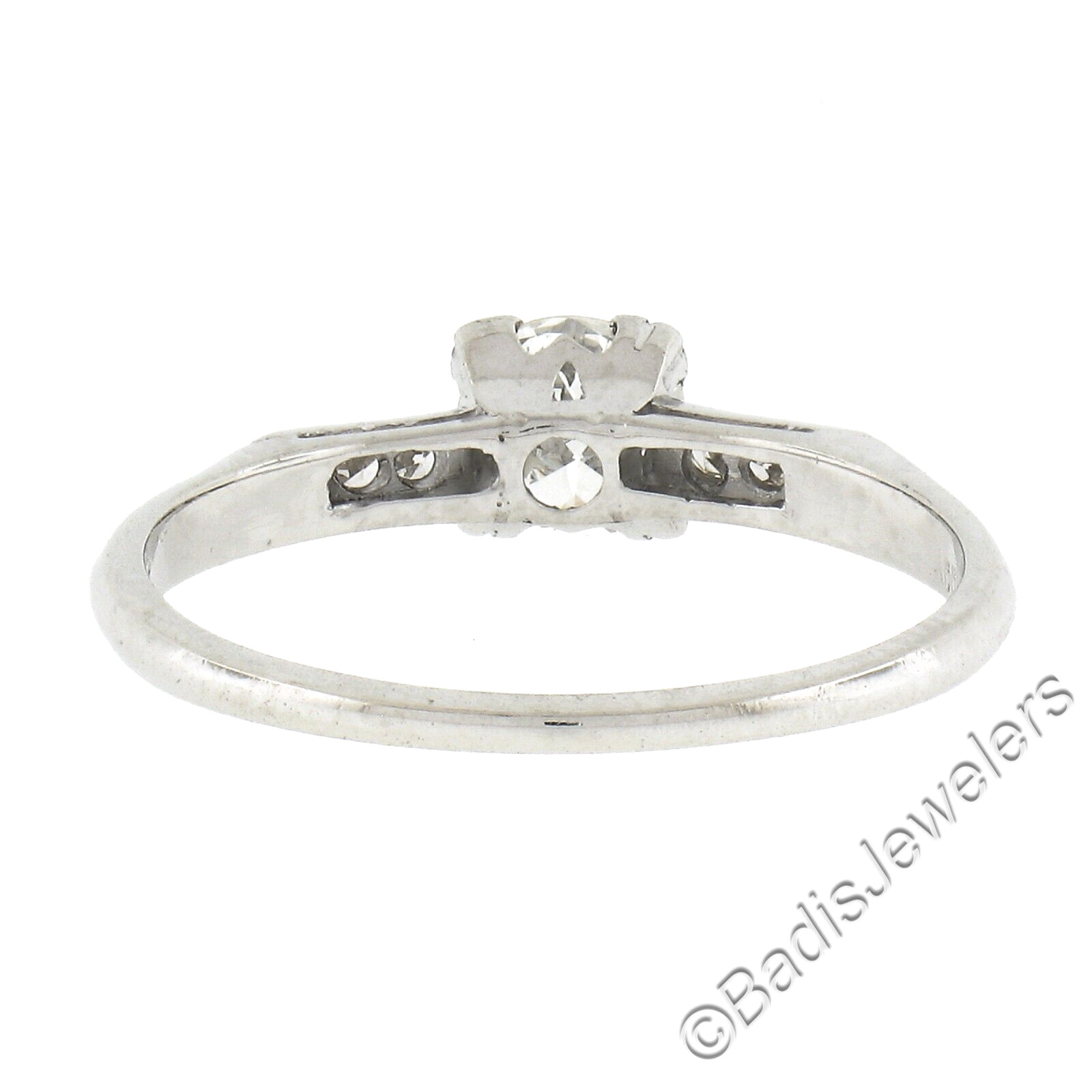 Vintage Platinum .58ctw Old European Cut Diamond Solitaire Engagement Ring