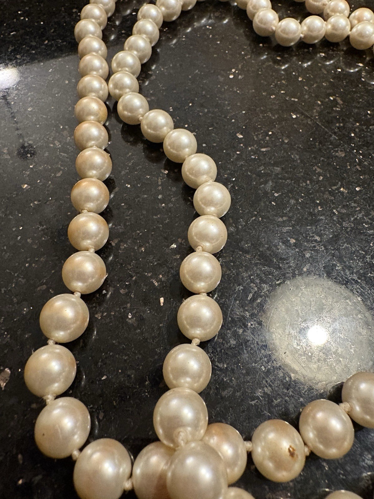 Vintage 23’ Henri Bendel Faux Pearl Necklace- has some discoloration