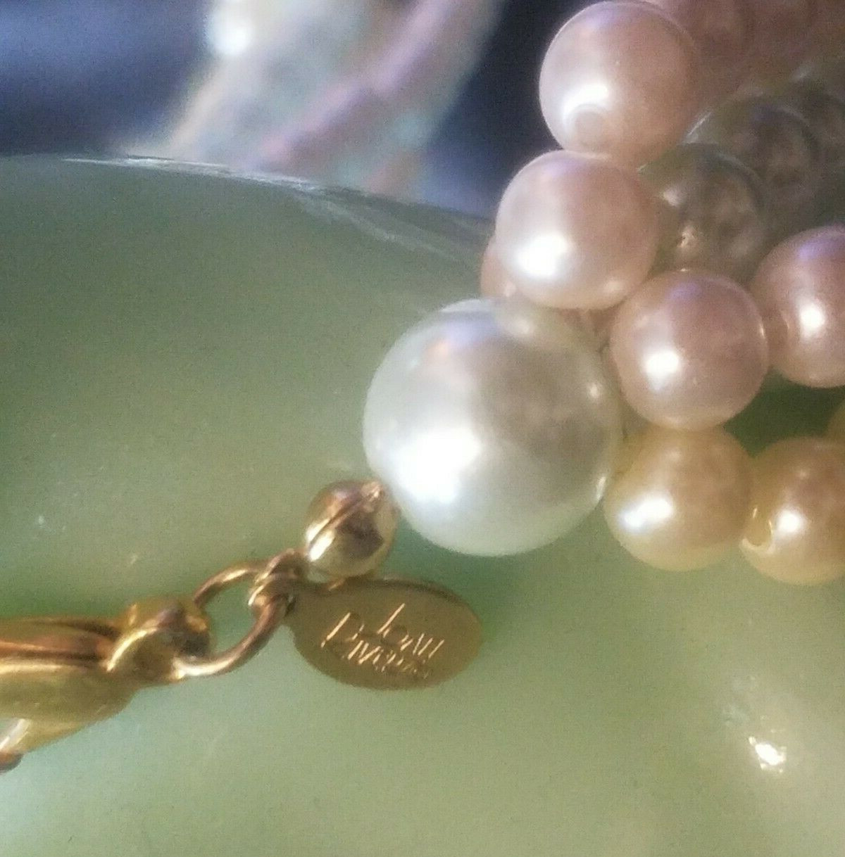 Vintage Joan Rivers 6 Strand MULTI COLOR Pastels Faux PEARL Necklace 19″