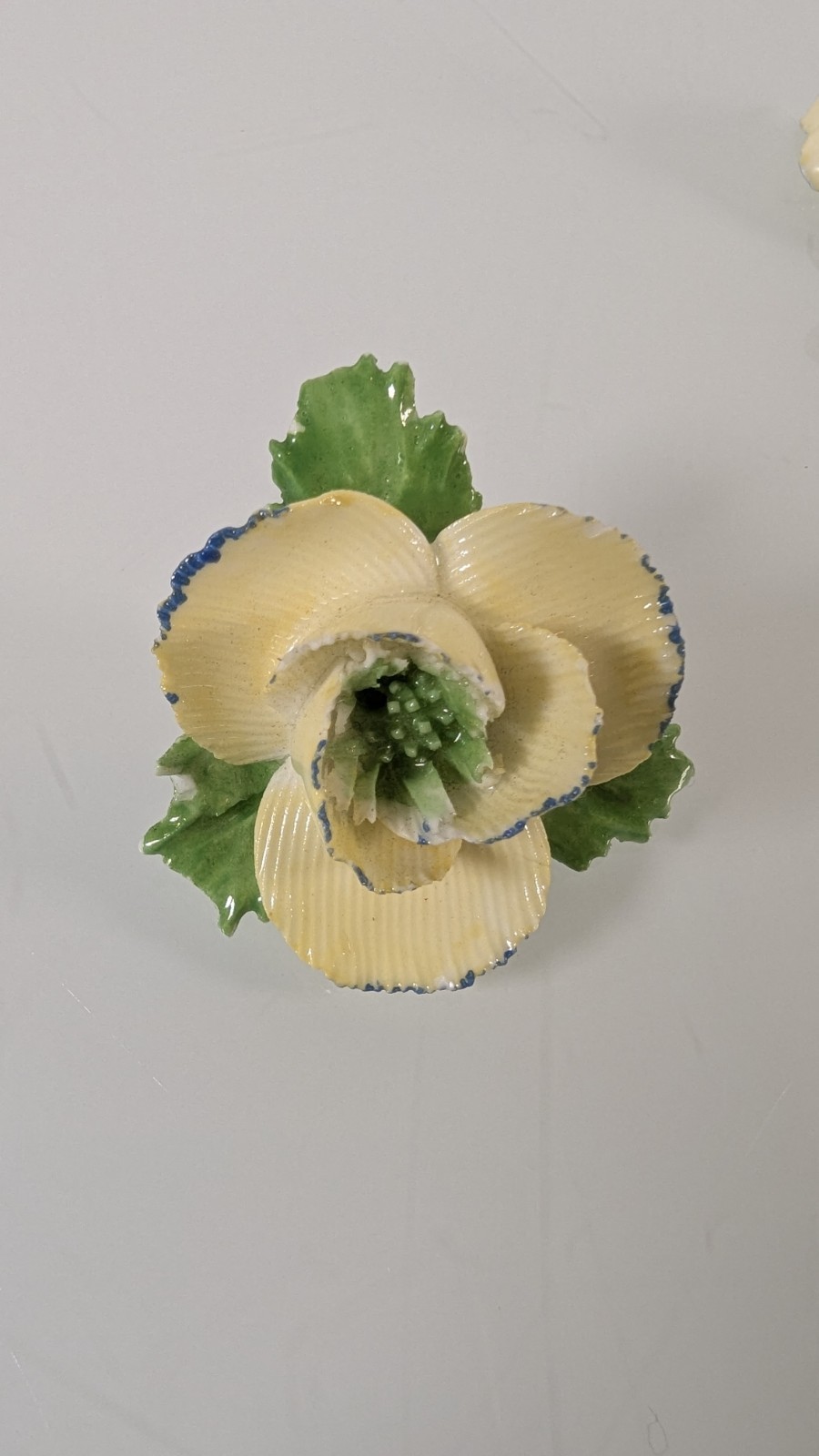 Vintage Adderley Floral Brooch +Earrings Made In England Porcelain Flower