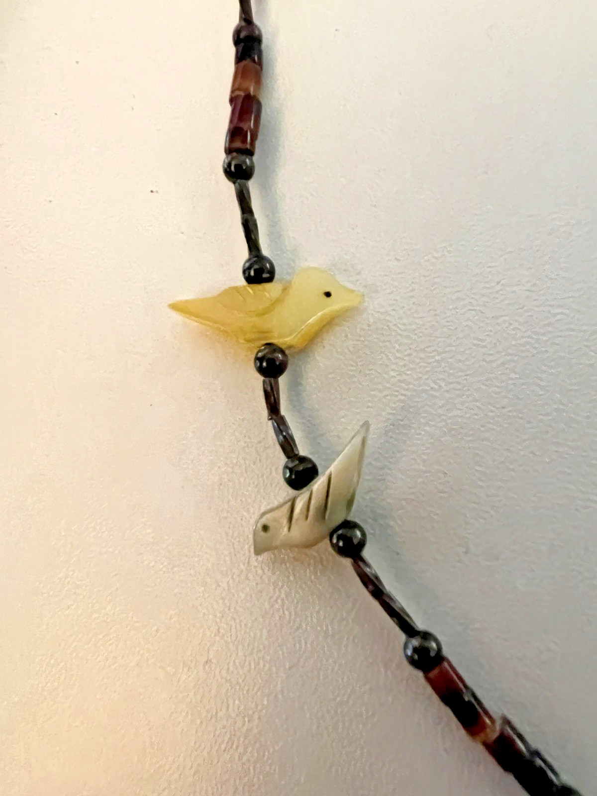 Vintage Mother of Pearl & Shell Bead Fetish Necklace 15.5″
