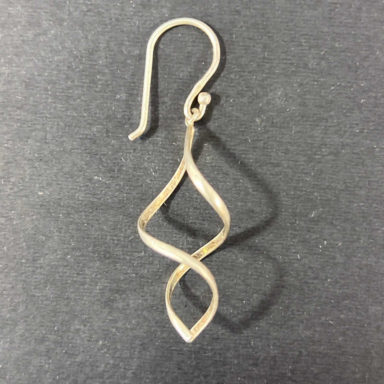 Spiral Loop Sterling Silver Dangle Drop Single Earring Charm Vintage 925