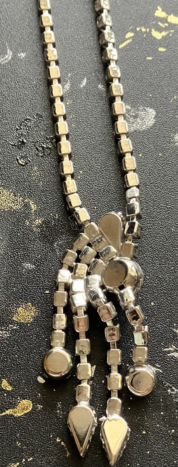 Vintage Silver Toned Rhinestone Jewelry Set Necklace, Earrings, and Brooch