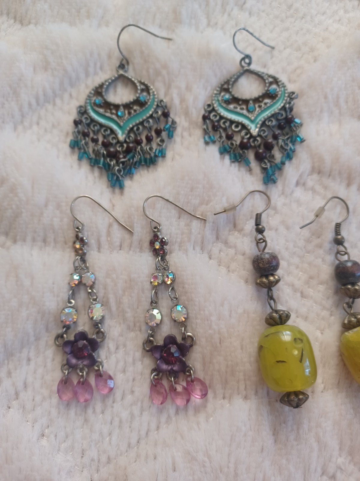 Lot of 6 Pairs Vintage 90’s Y2K 2000’s Costume Earrings Boho Chandelier & More
