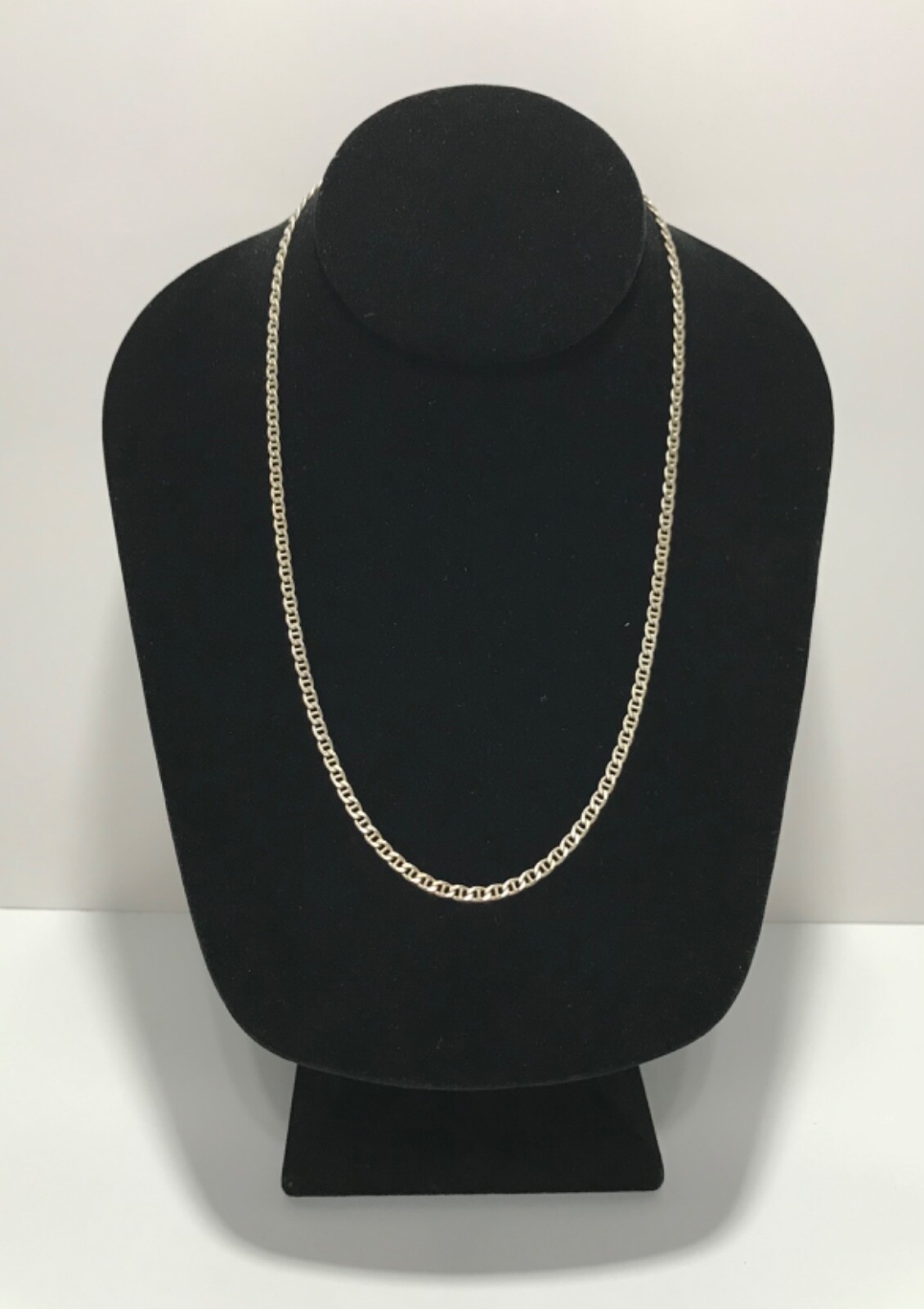 Vintage Sterling Silver 925 Italy Anchor Mariner Link Necklace 18.5~3.20mm