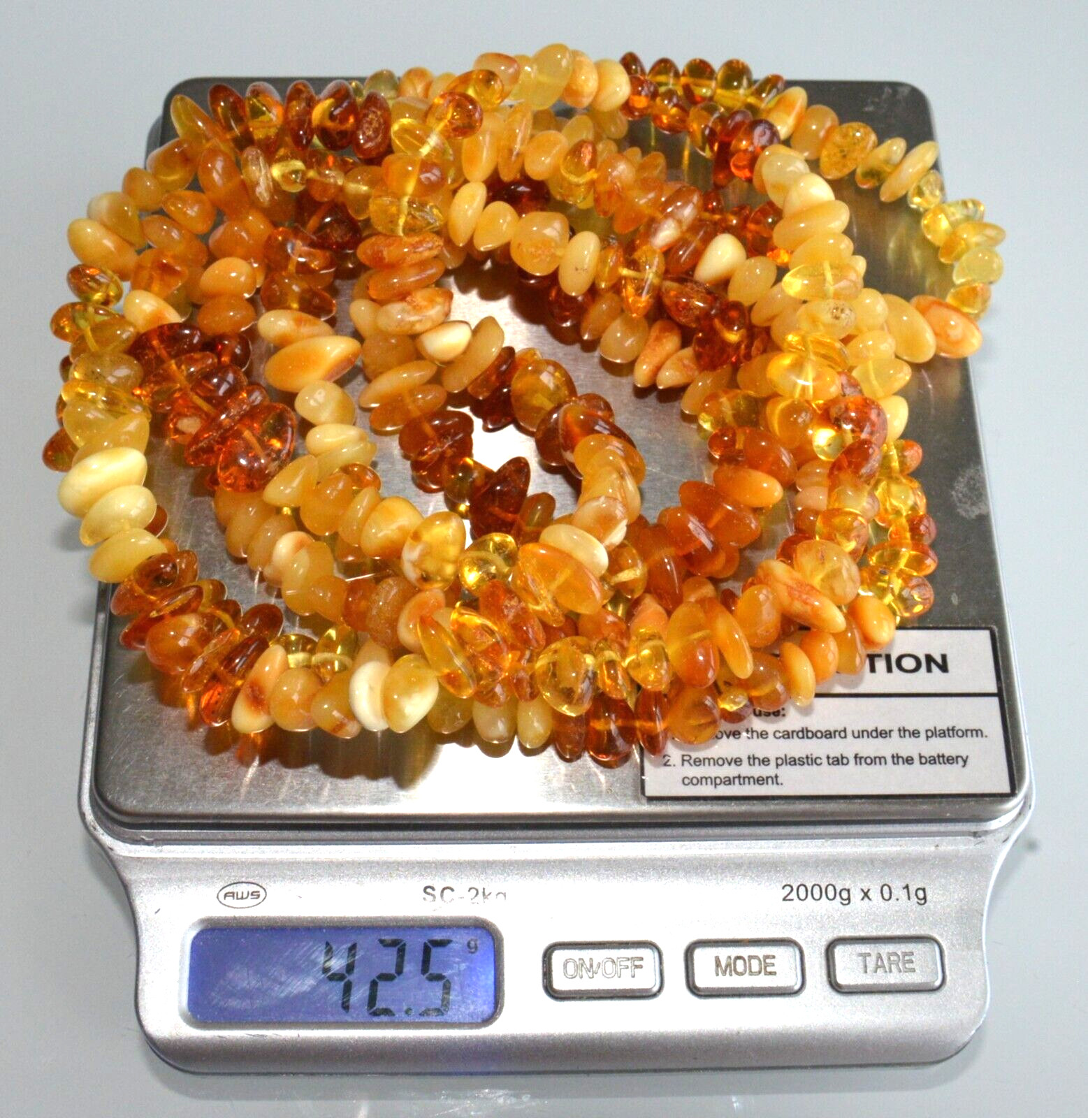 ✅135 cm=42gr RUSSIAN SOVIET BALTIC AMBER BEAD NECKLACE 琥珀 BRACELET STONE PENDANT